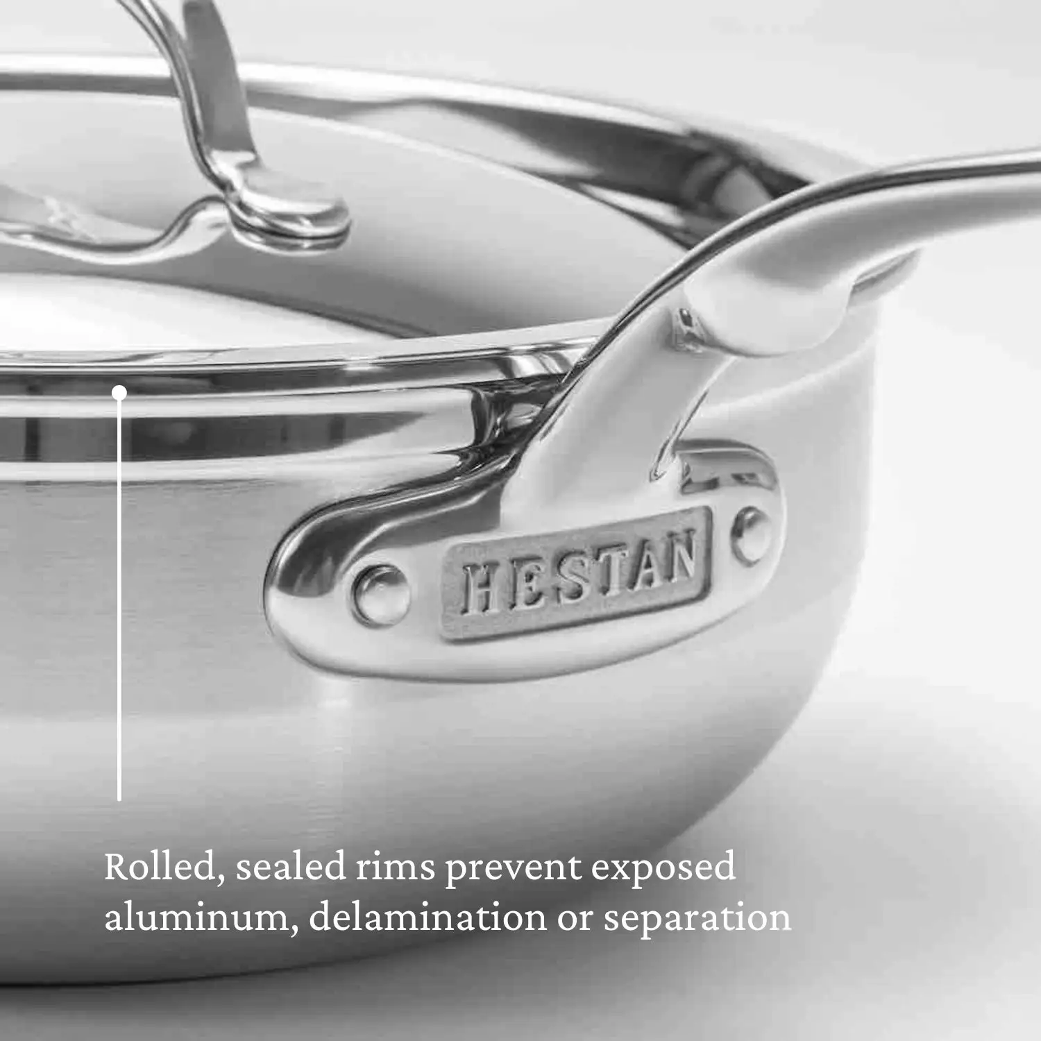 Brushed Clad Stainless Steel TITUM® Nonstick Essential Pan with Lid, 3.5-Quart - Image 10
