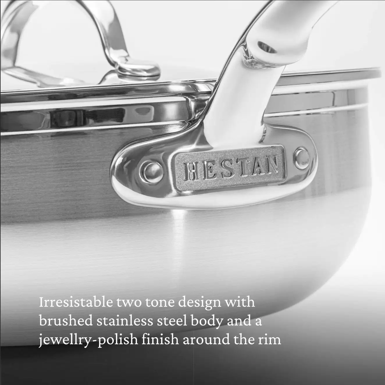 Brushed Clad Stainless Steel TITUM® Nonstick Essential Pan with Lid, 3.5-Quart - Image 6