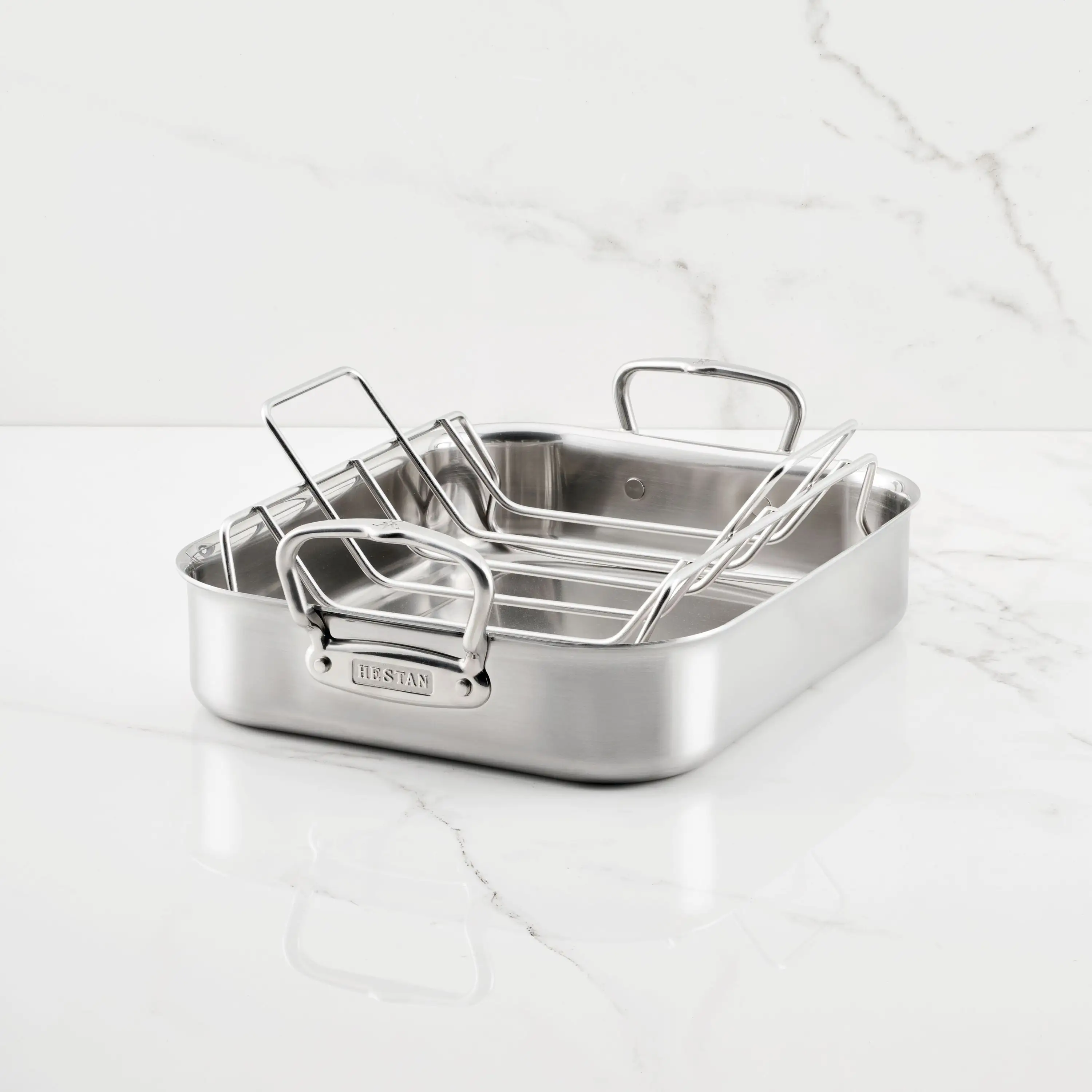 Brushed Clad Stainless Steel Roasters with Rack - Image 15