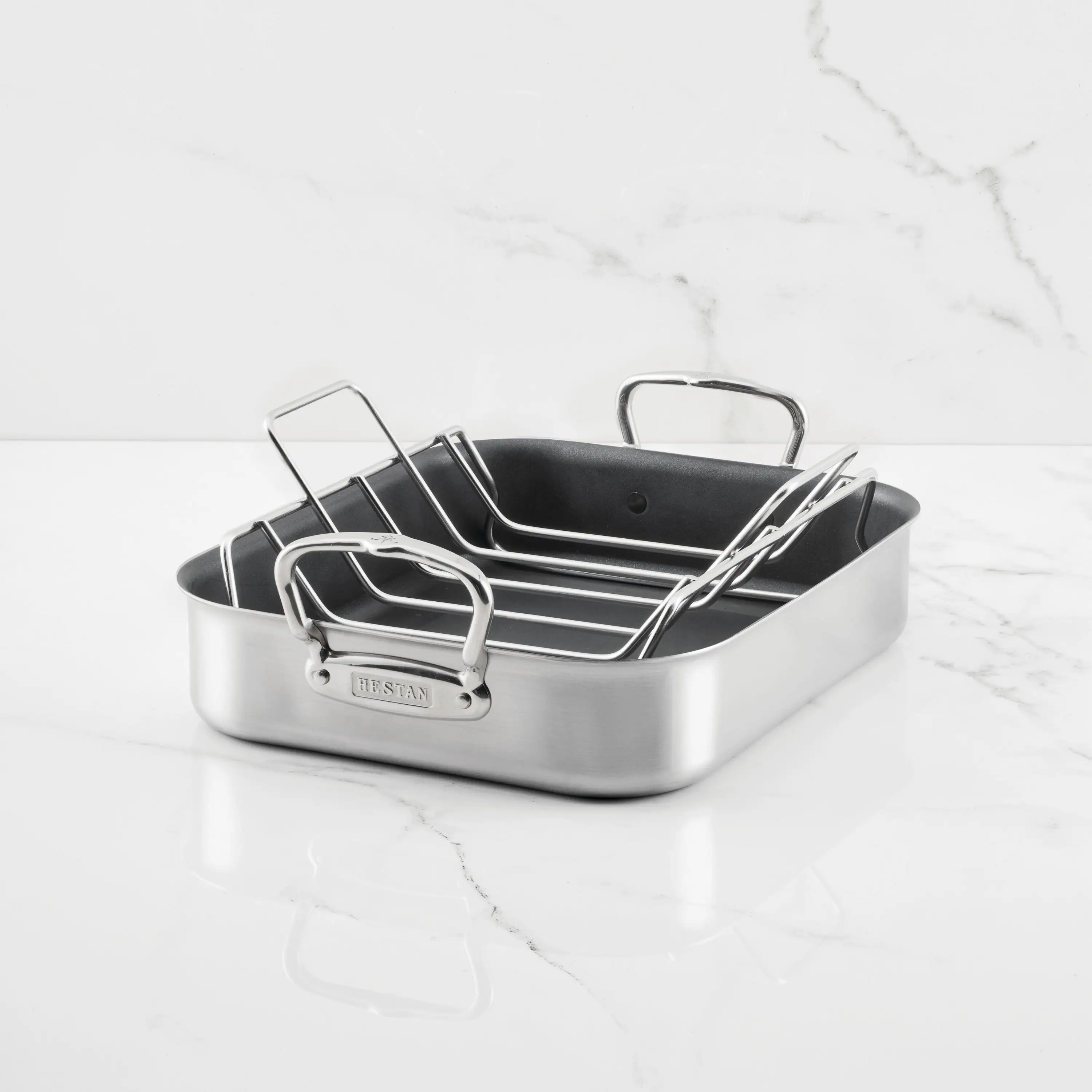 Nonstick Clad Stainless Steel Roasters with Rack - Image 8