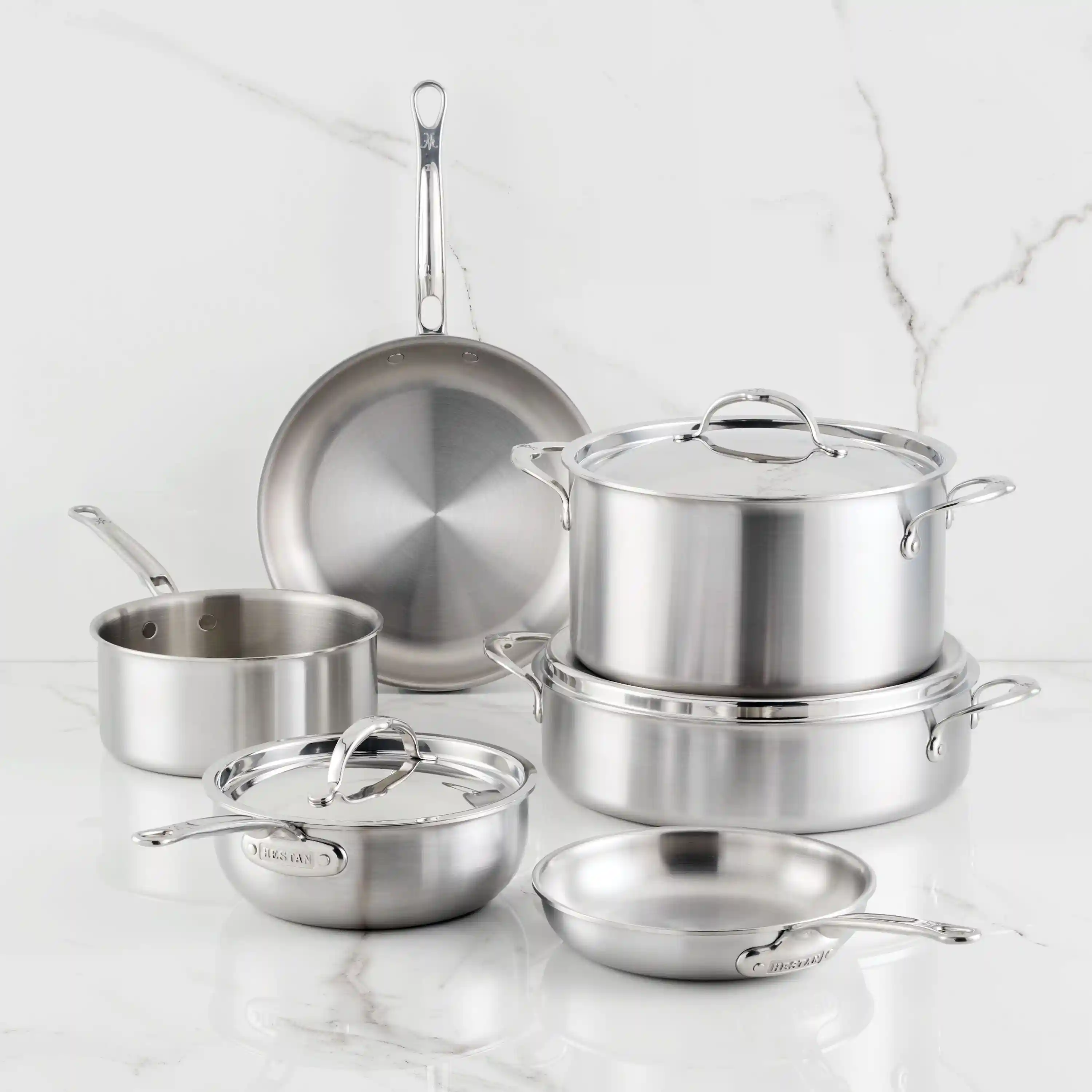 Commercial Clad Stainless Steel 9-Piece Cookware Set - Image 13