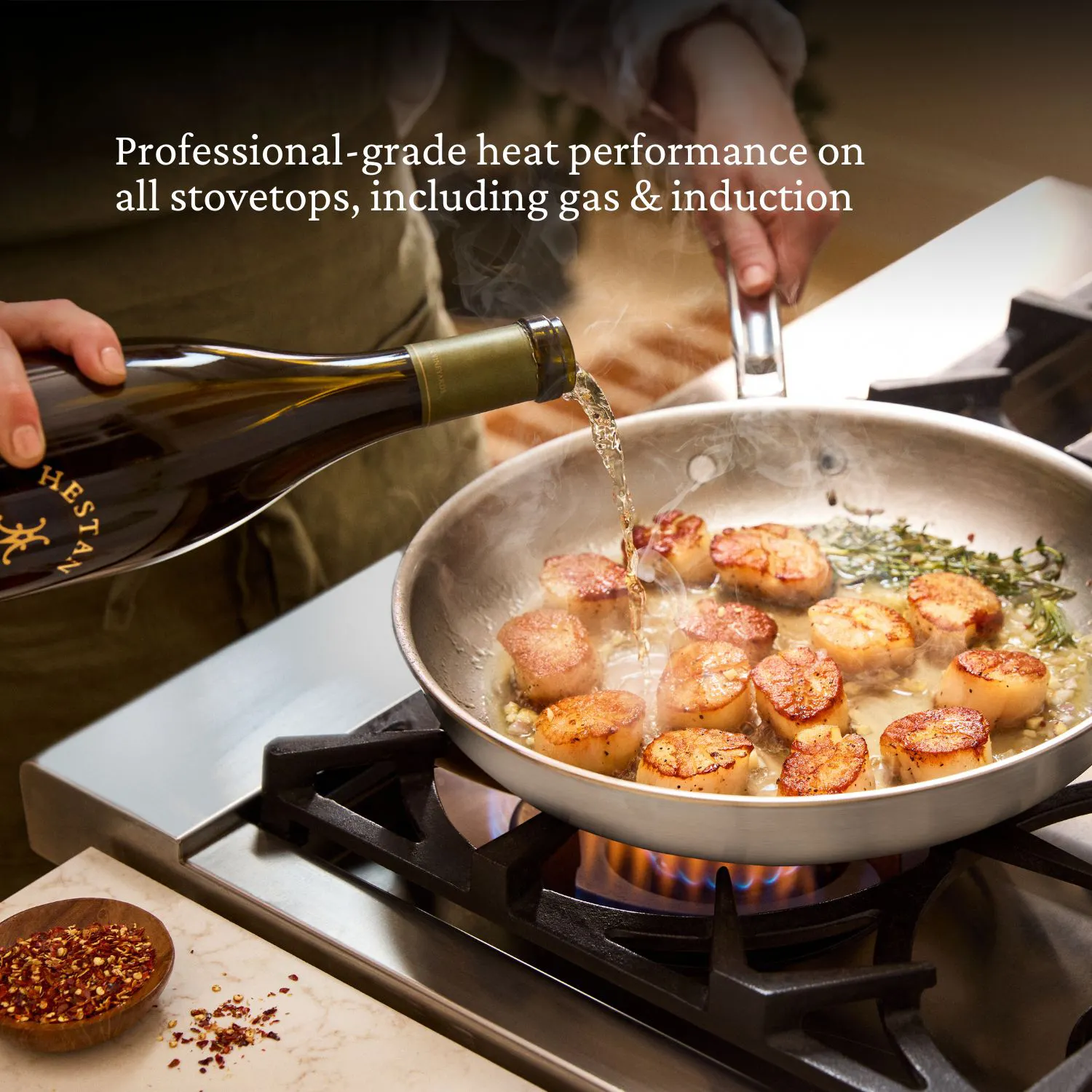 Commercial Clad Stainless Steel 9-Piece Cookware Set - Image 7