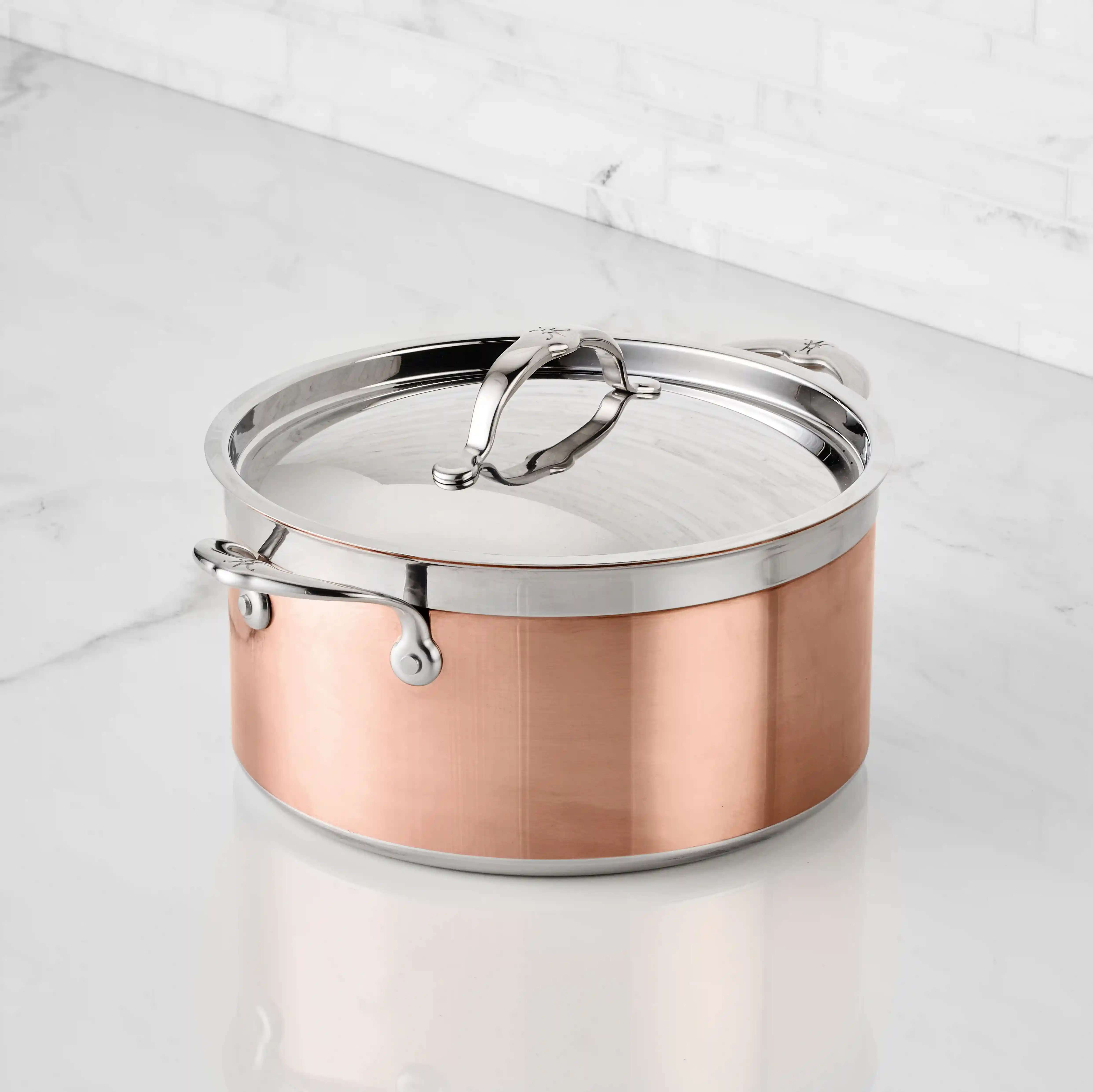 Copper Induction Stock Pot, 6-Quart