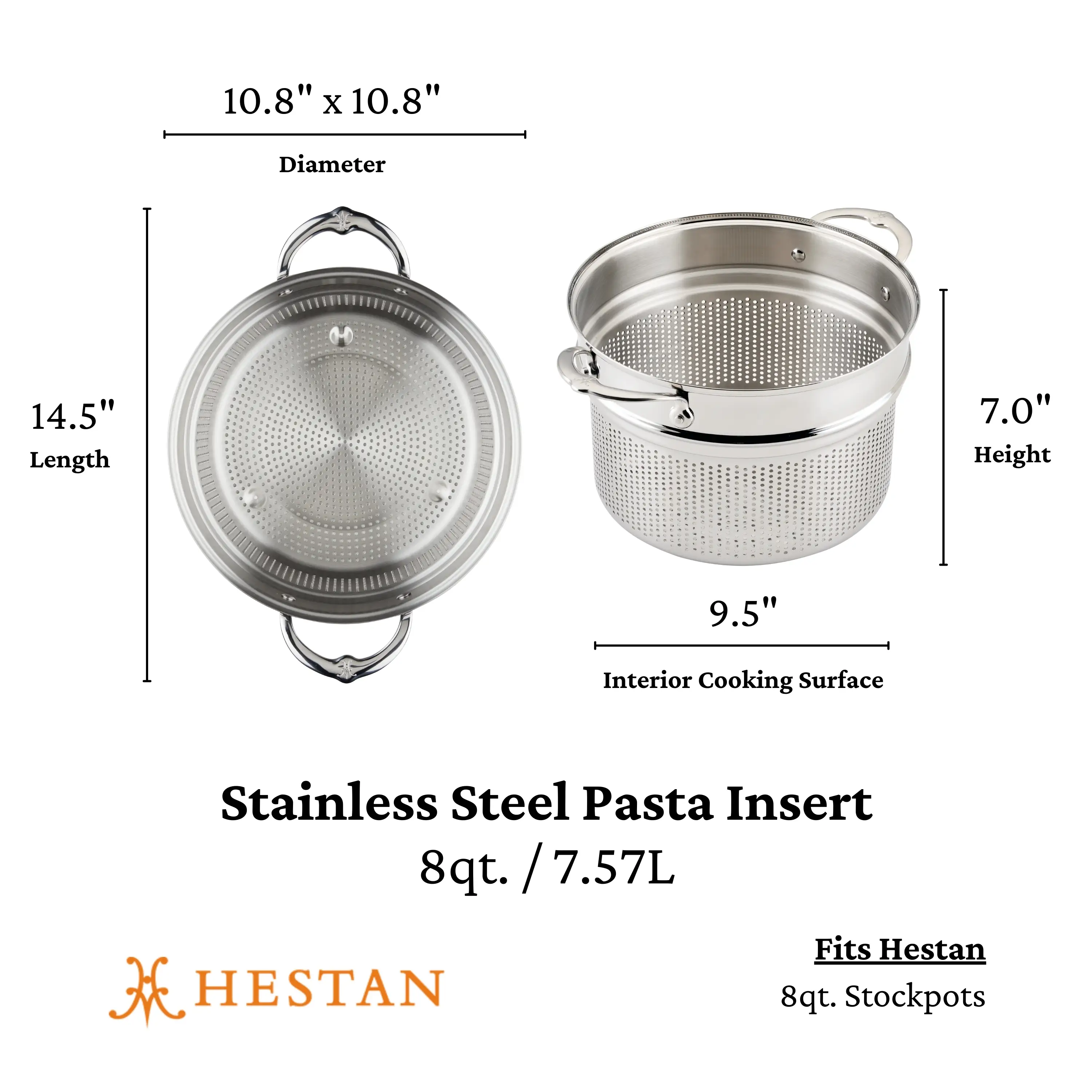 8-Quart Stainless Steel Pasta Insert - Image 4