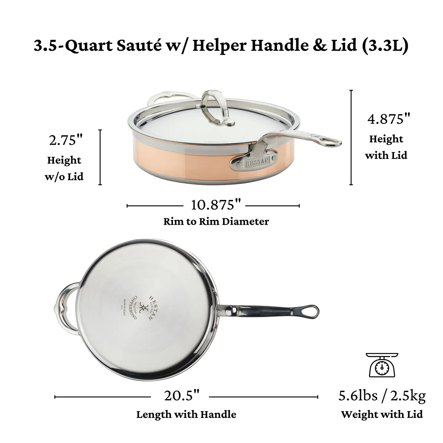 Copper Induction Sauté with Lid, 3.5-Quart - Image 11
