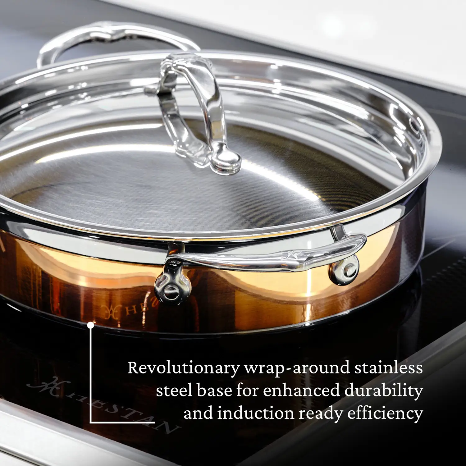 Copper Induction Braiser with Lid, 3.5-Quart - Image 5