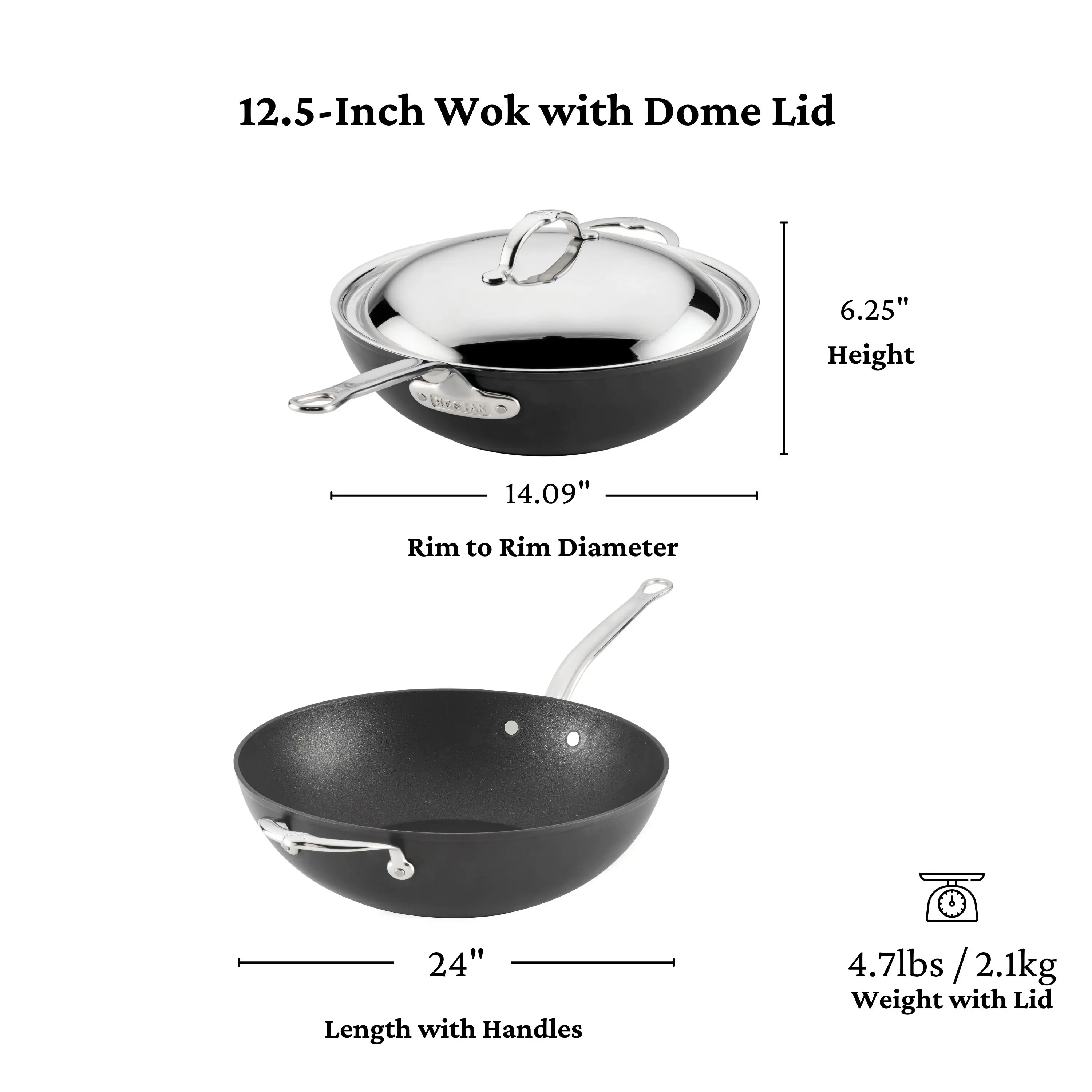 TITUM Nonstick Wok with Stick Handle and Dome Lid, 12.5-Inch - Image 11