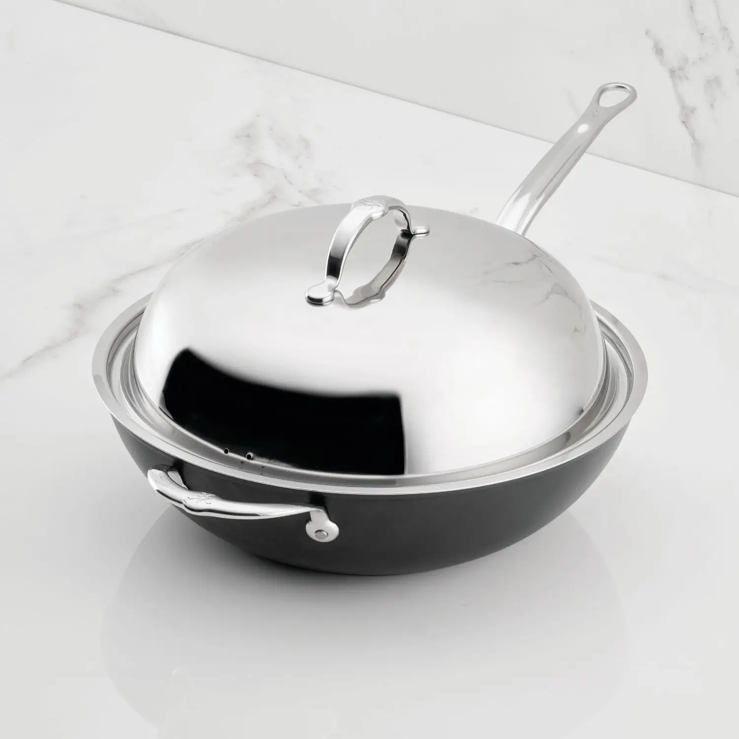 TITUM Nonstick Wok with Stick Handle and Dome Lid, 12.5-Inch - Image 3