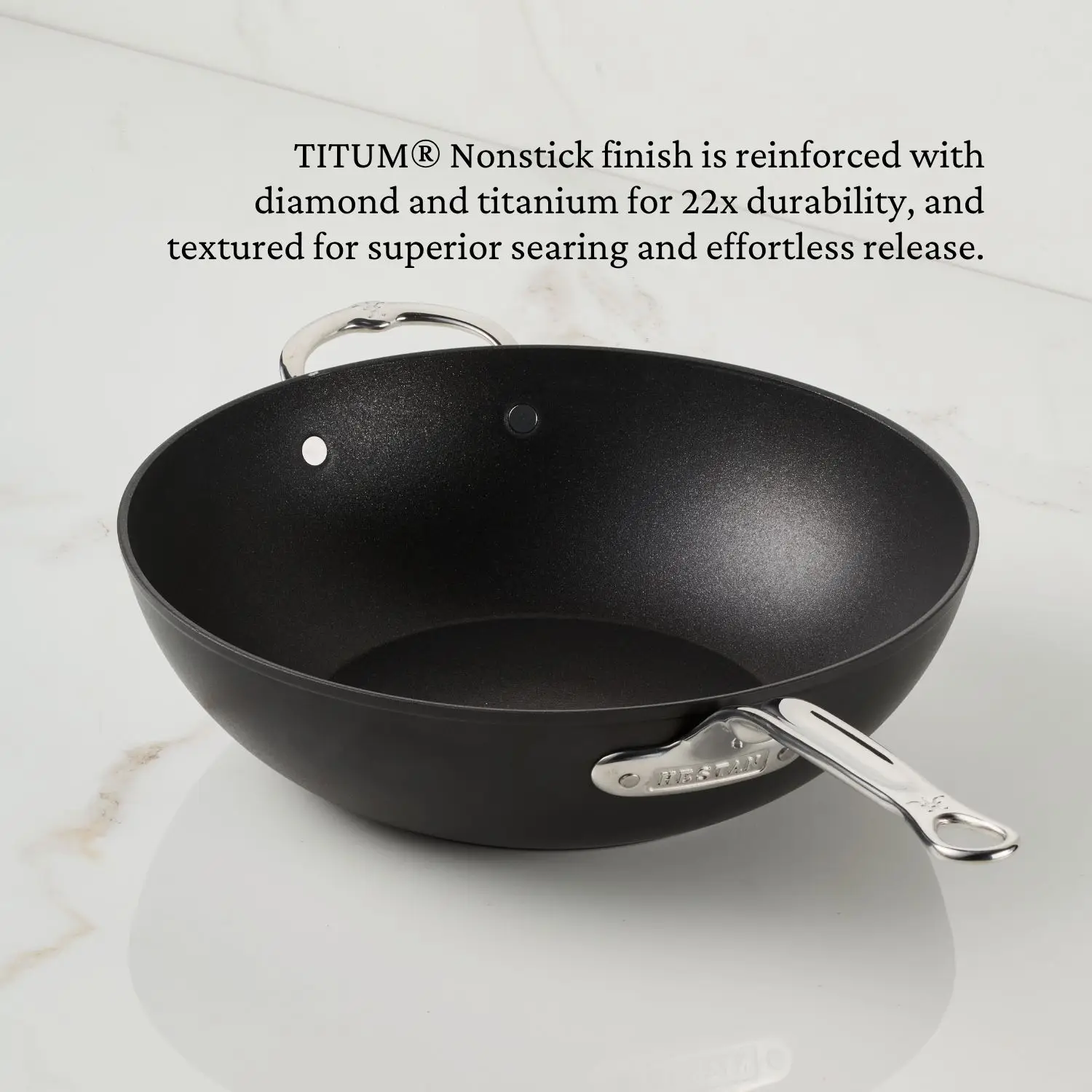 TITUM Nonstick Wok with Stick Handle and Dome Lid, 12.5-Inch - Image 5