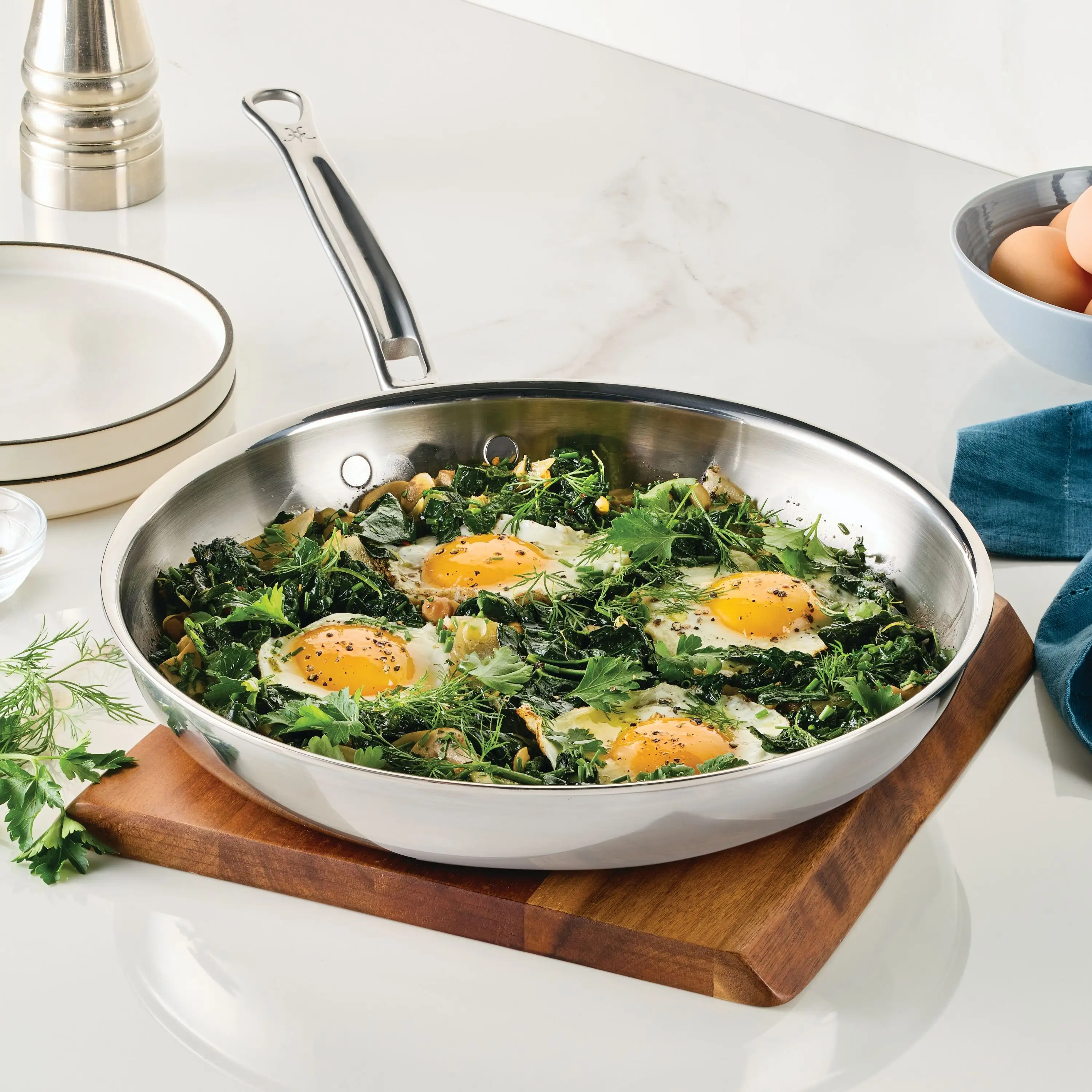 Polished Clad Stainless Steel Covered Skillets - Image 5