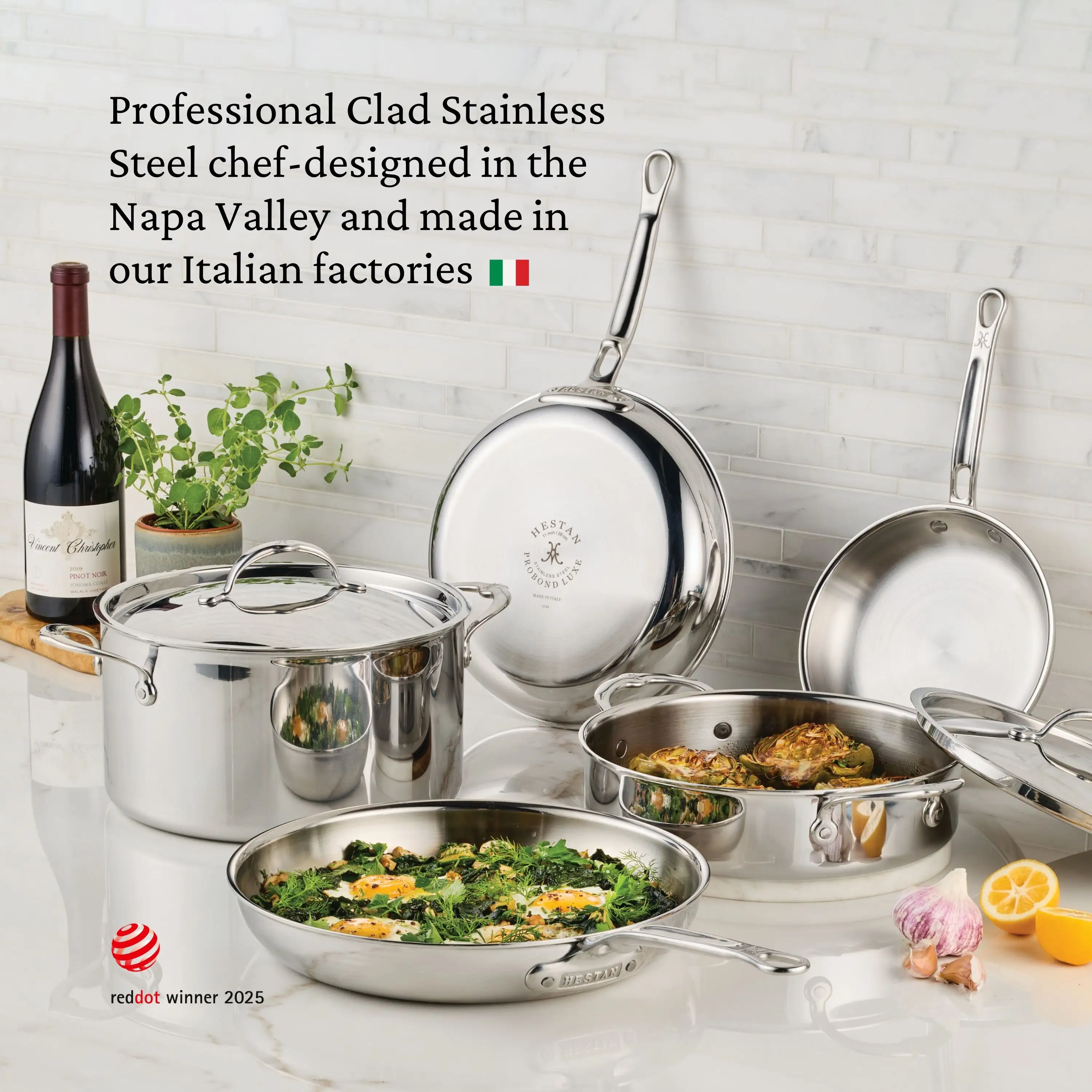 Polished Clad Stainless Steel Covered Skillets - Image 6