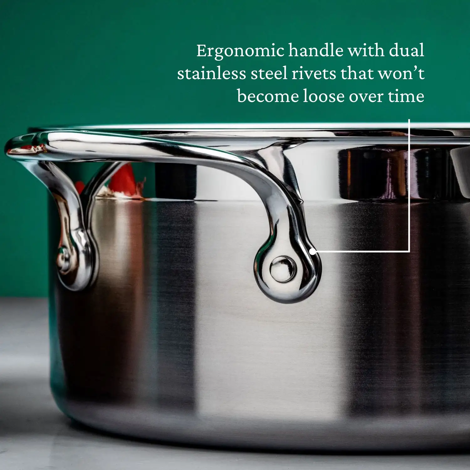 Brushed Clad Stainless Steel Soup Pot with Lid, 3-Quart - Image 7