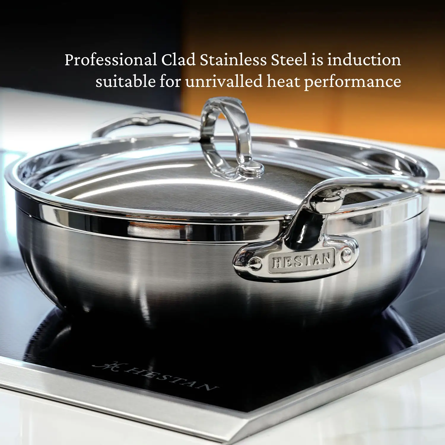 Brushed Clad Stainless Steel Essential Pans with Lid - Image 7
