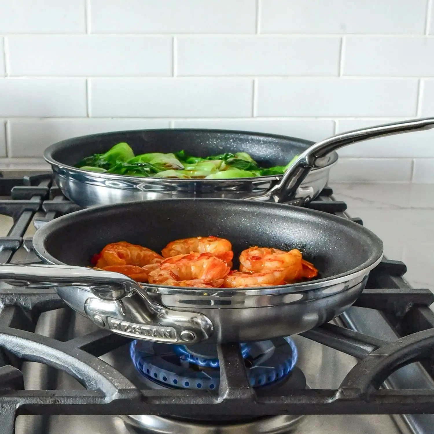 Brushed Clad Stainless Steel TITUM® Nonstick Skillets - Image 17