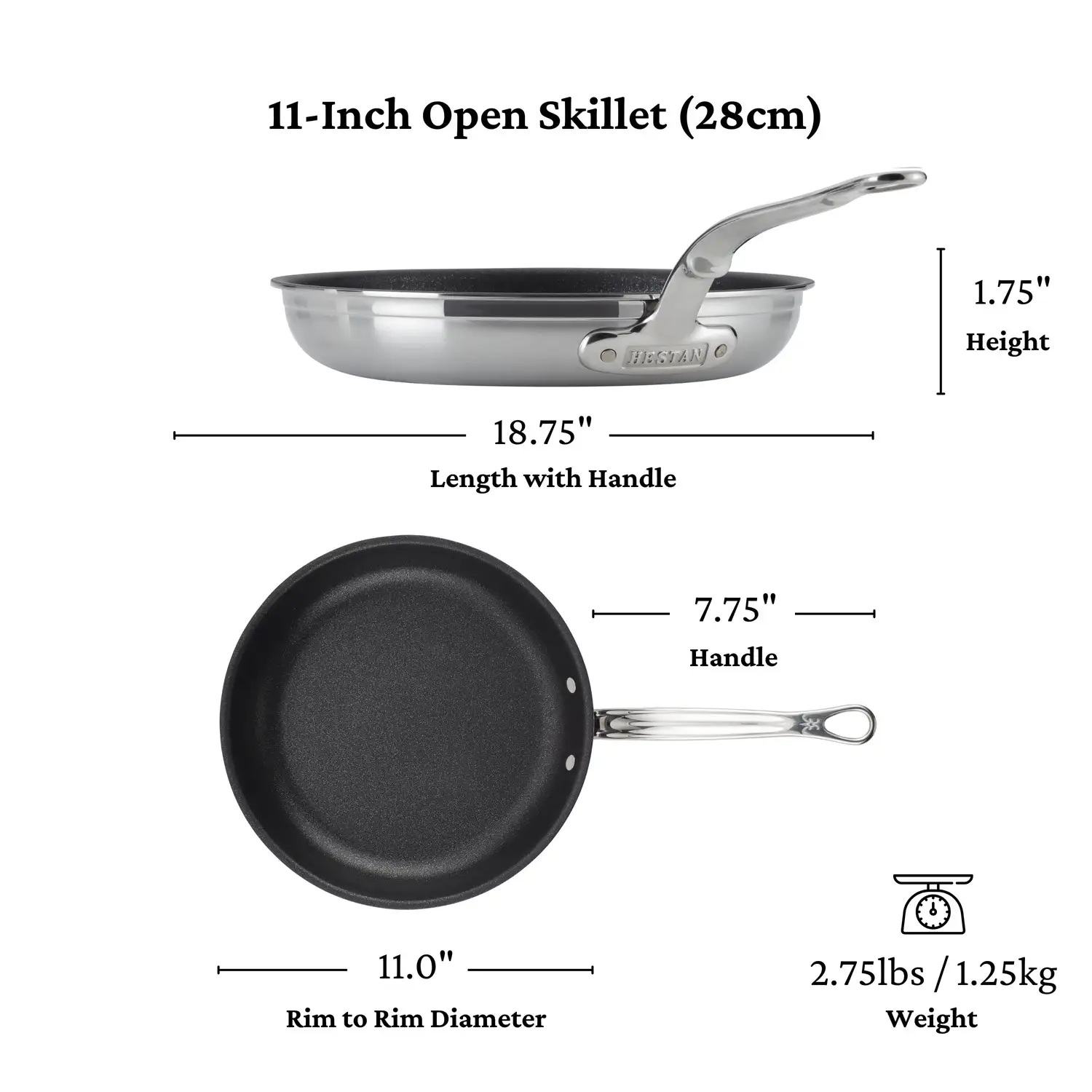 Brushed Clad Stainless Steel TITUM® Nonstick Skillets - Image 19