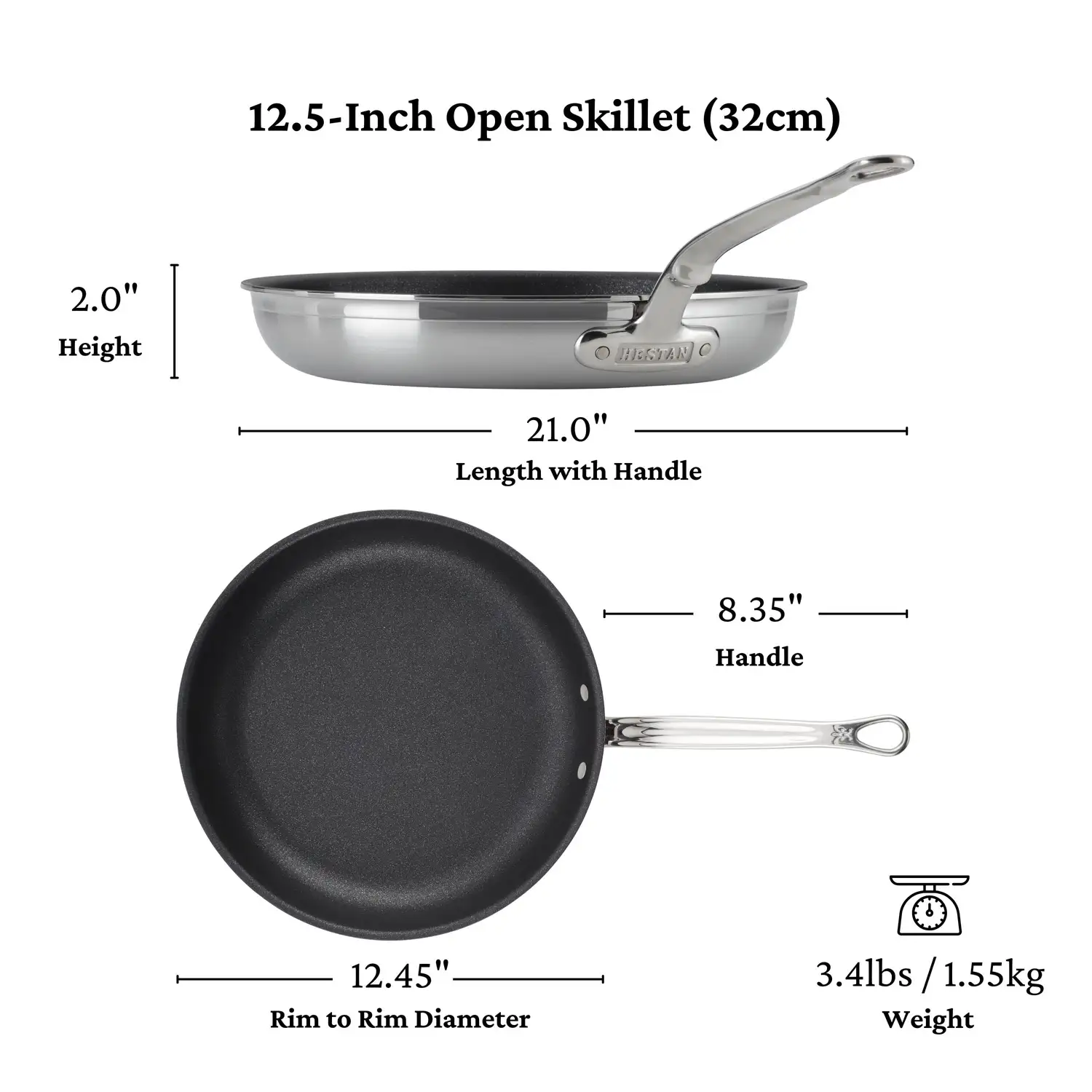 Brushed Clad Stainless Steel TITUM® Nonstick Skillets - Image 20