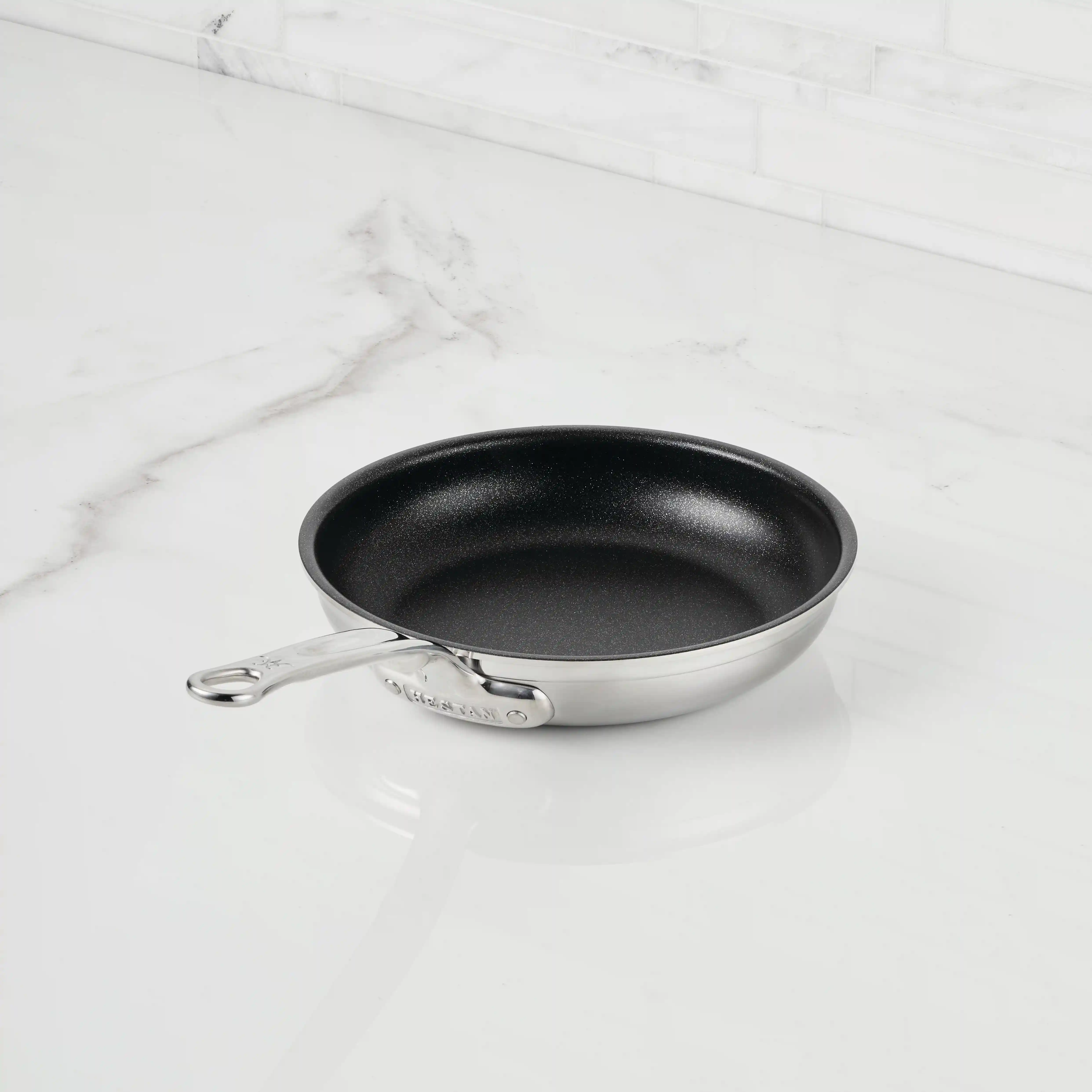 Brushed Clad Stainless Steel TITUM® Nonstick Skillets - Image 3