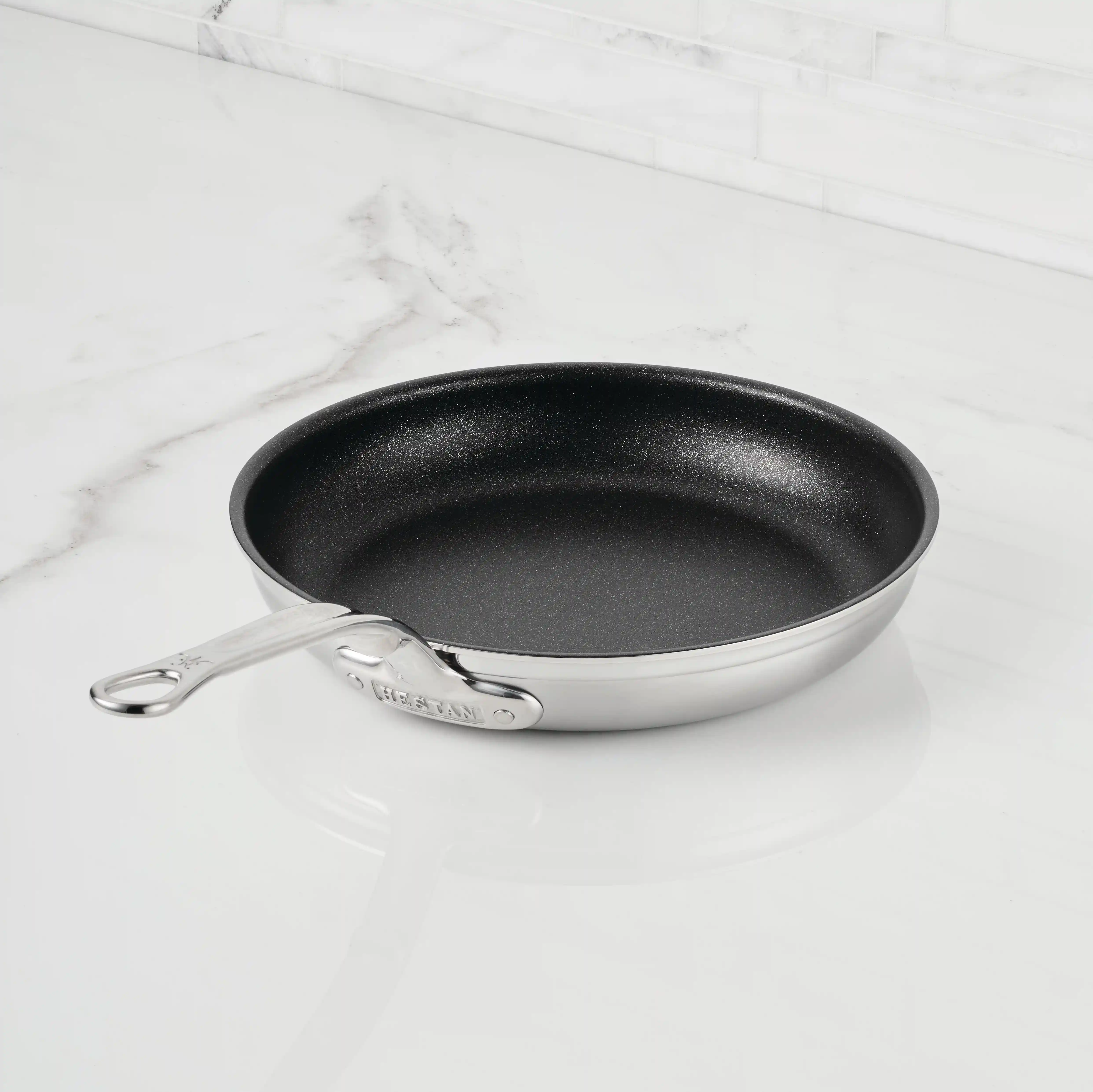 Brushed Clad Stainless Steel TITUM® Nonstick Skillets - Image 4