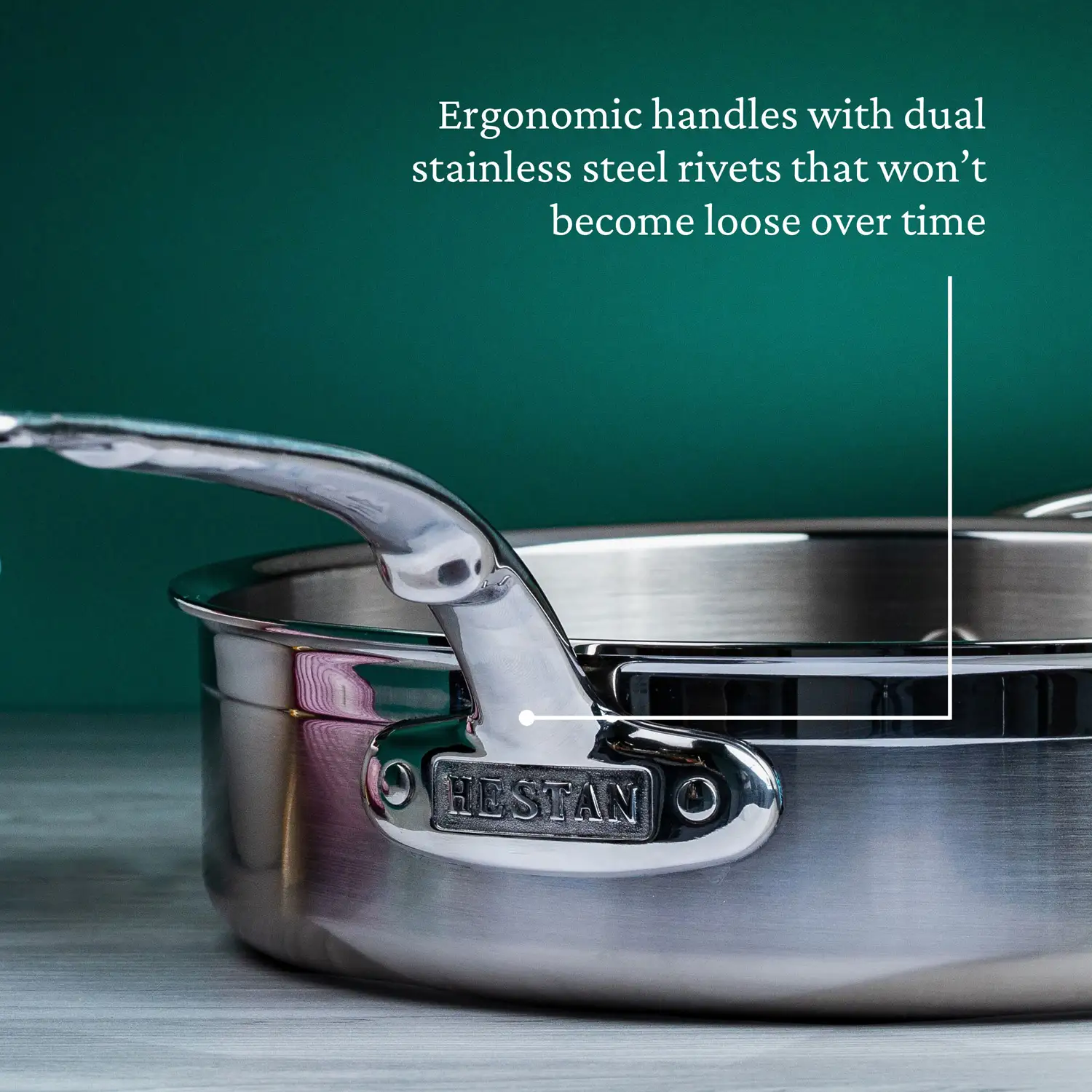 Brushed Clad Stainless Steel Sauté Pans with Lid - Image 10