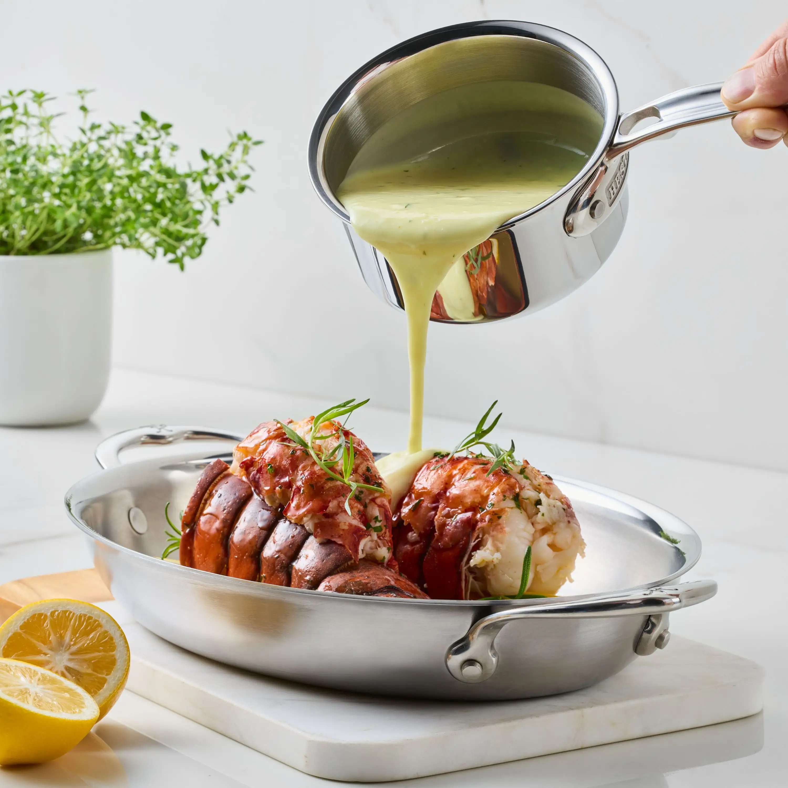 Polished Clad Stainless Steel Butter Warmer, 0.75-Quart - Image 2