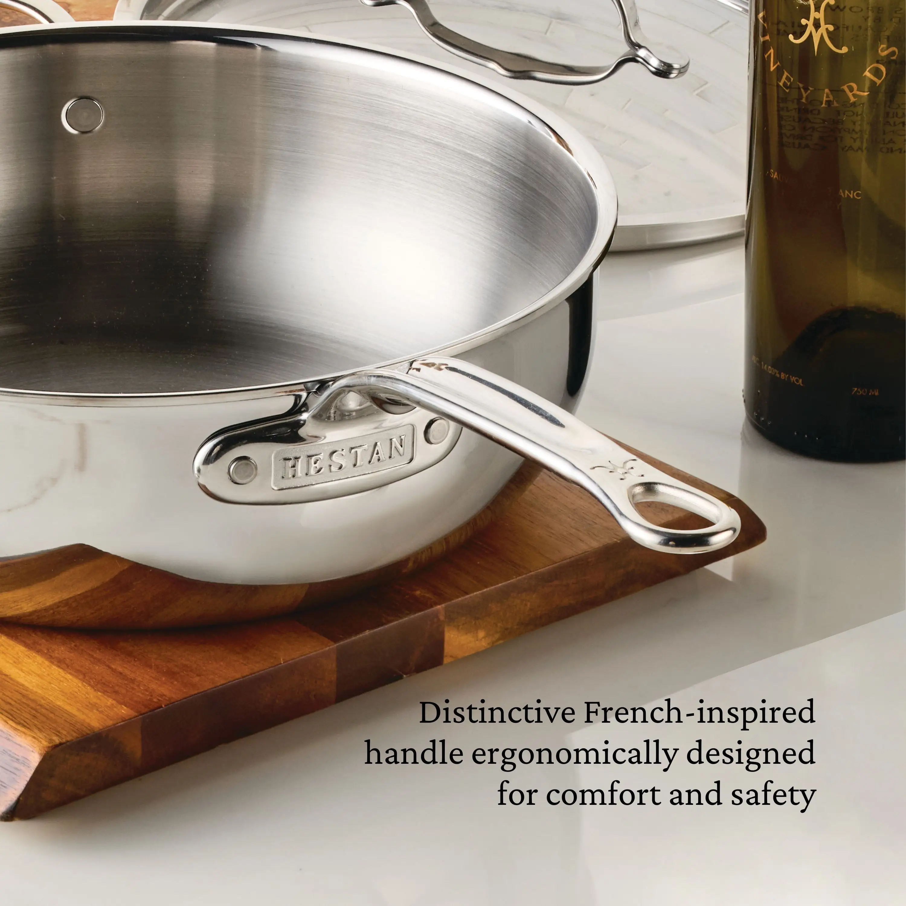 Polished Clad Stainless Steel Essential Pans with Lid - Image 11