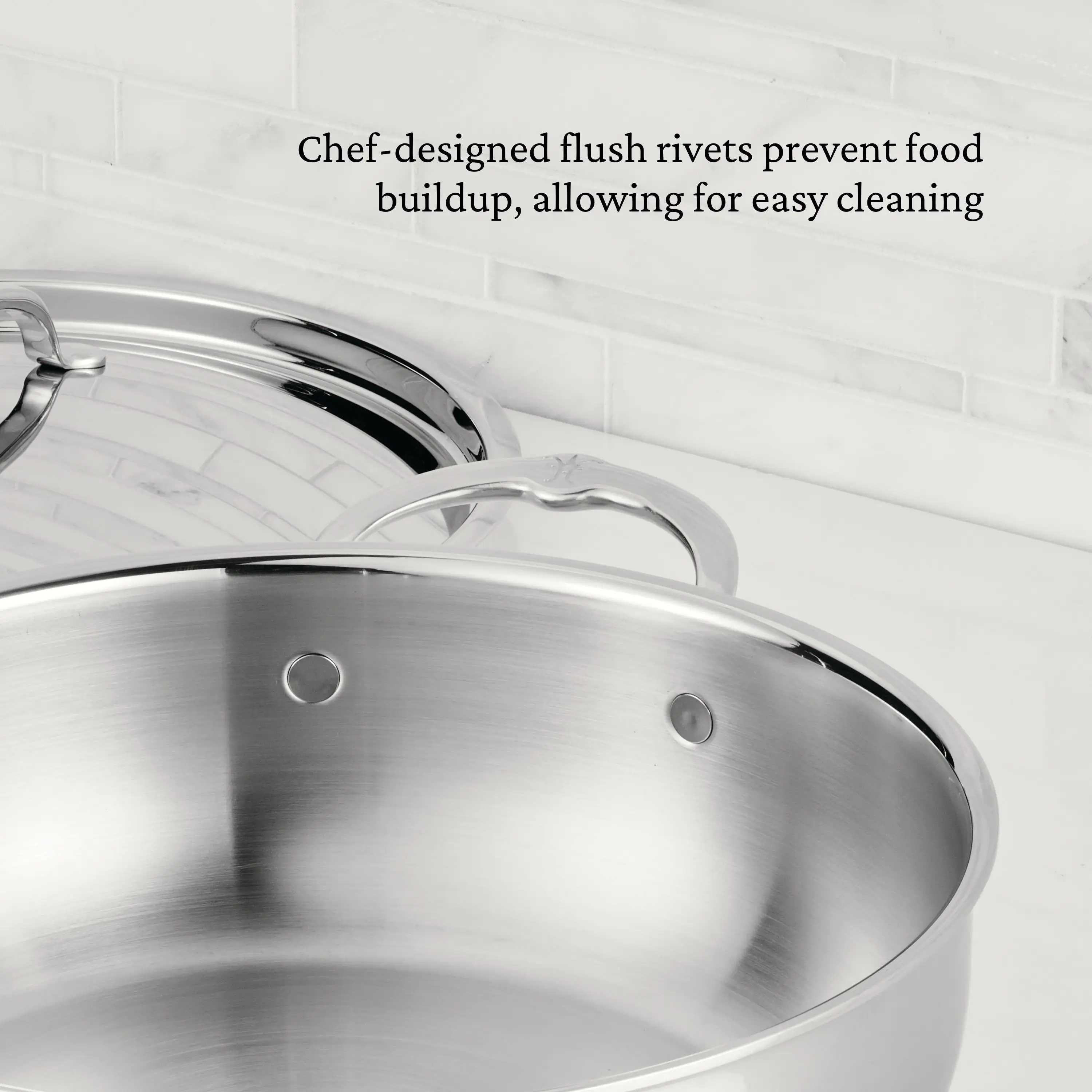 Polished Clad Stainless Steel Essential Pans with Lid - Image 12