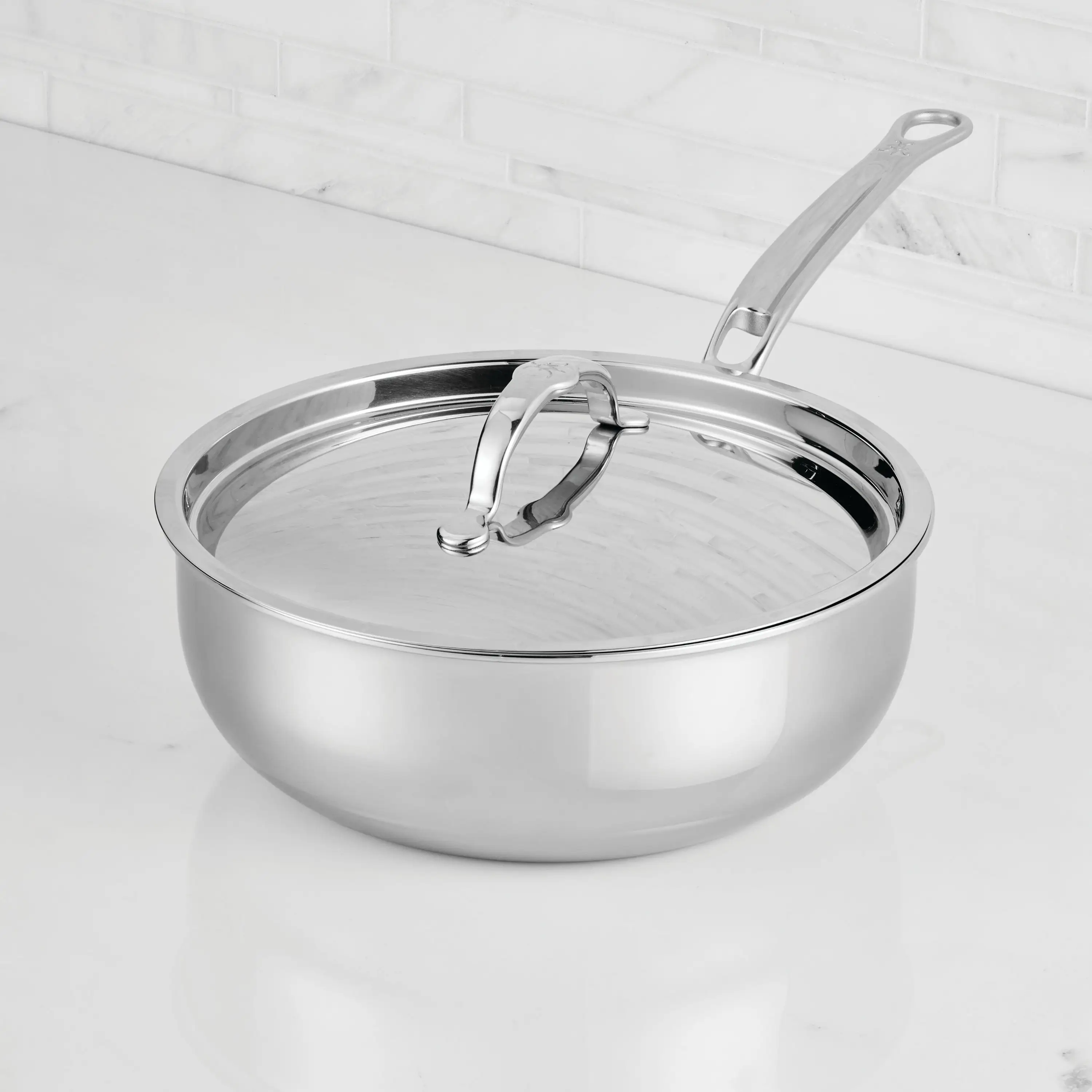 Polished Clad Stainless Steel Essential Pans with Lid - Image 4