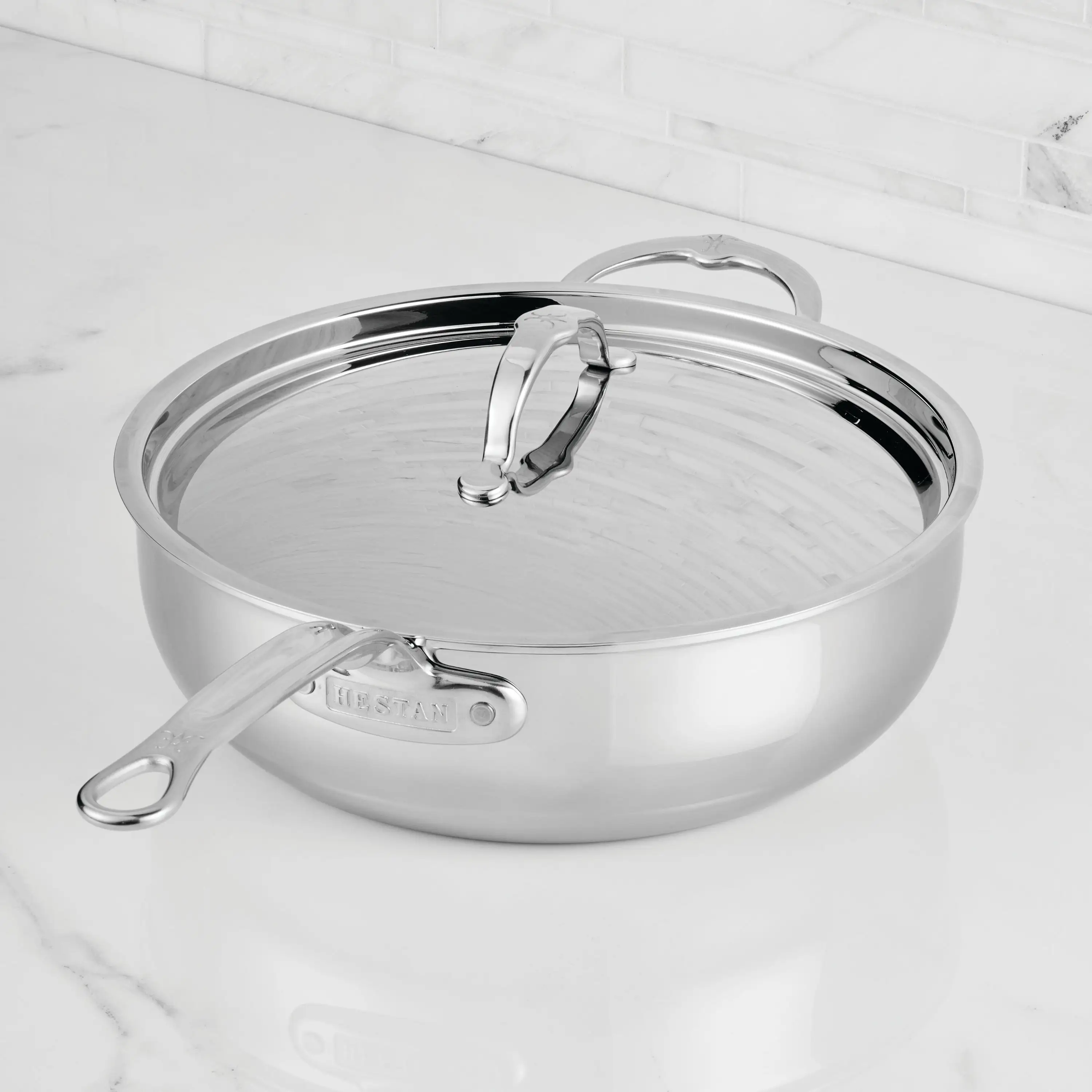 Polished Clad Stainless Steel Essential Pans with Lid - Image 5
