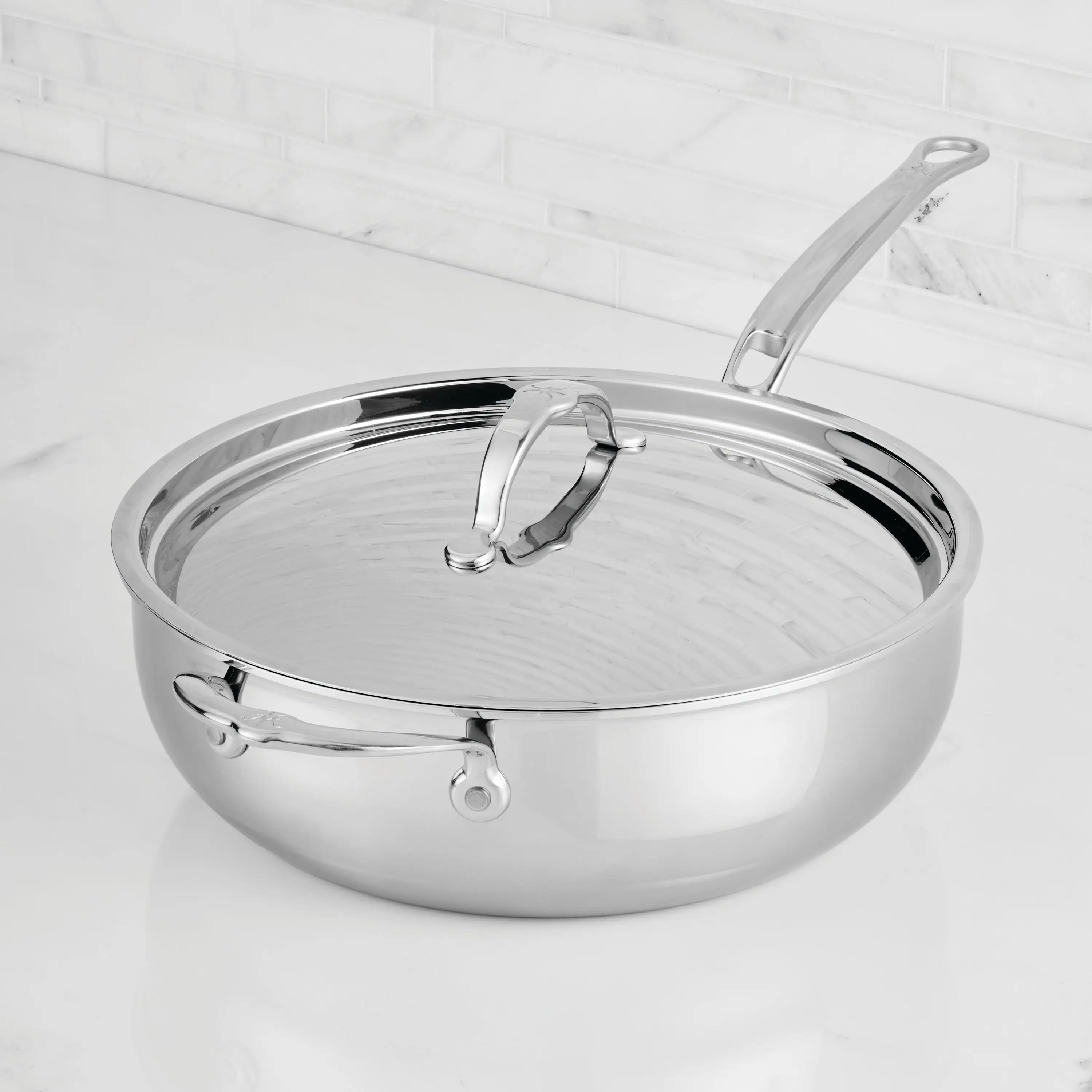 Polished Clad Stainless Steel Essential Pans with Lid - Image 6