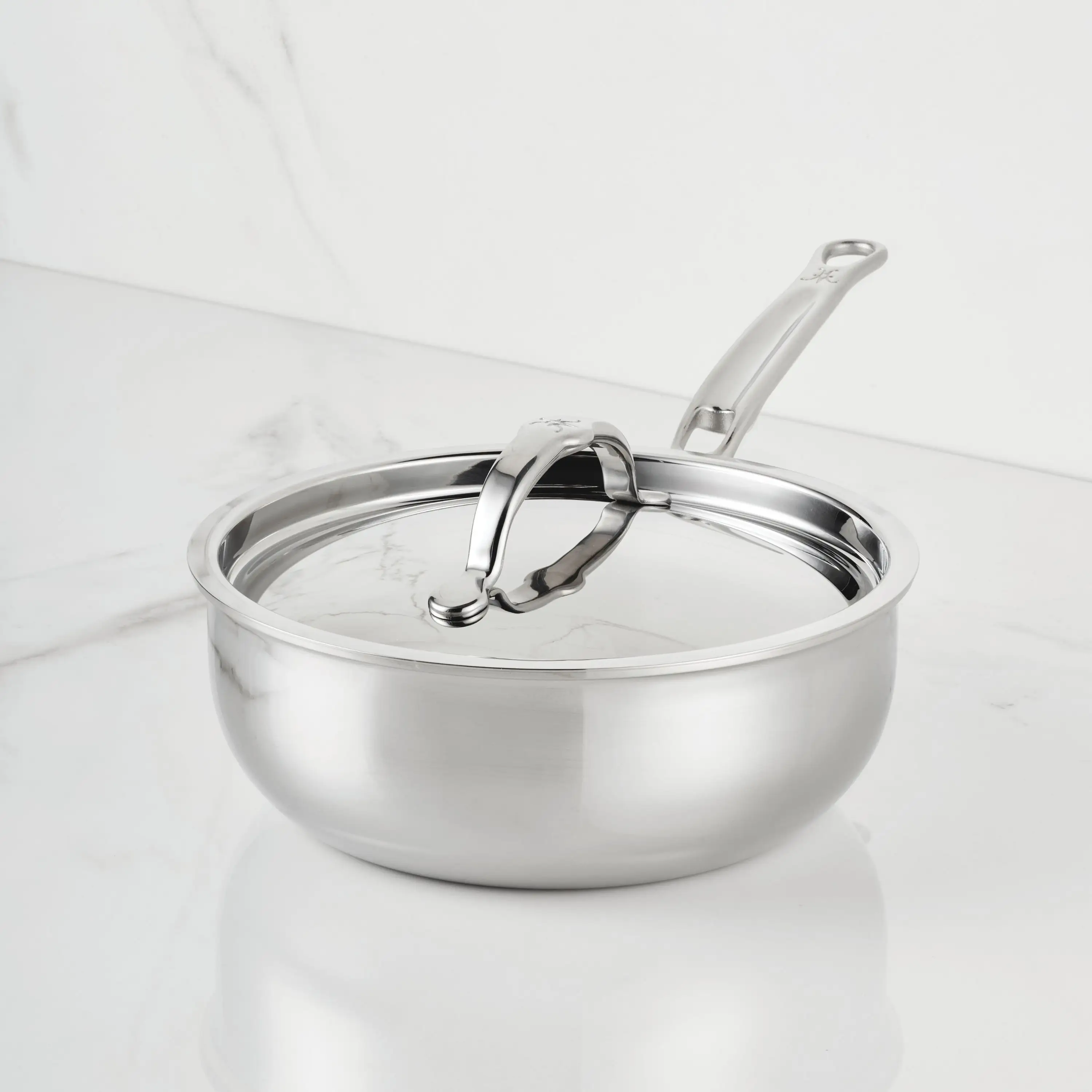 Polished Clad Stainless Steel Saucier Pan, 2-Quart - Image 3