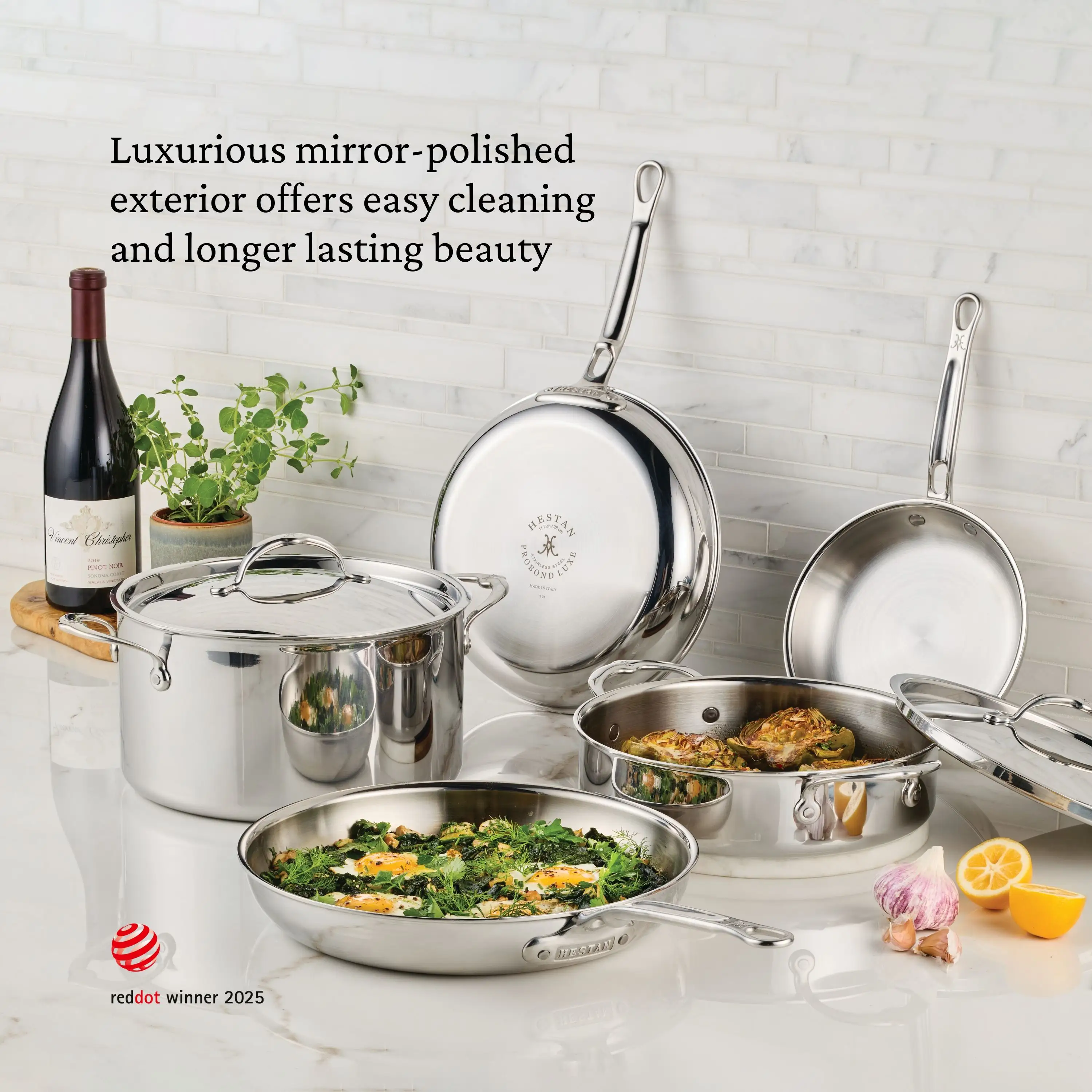 Polished Clad Stainless Steel Saucier Pan, 2-Quart - Image 4