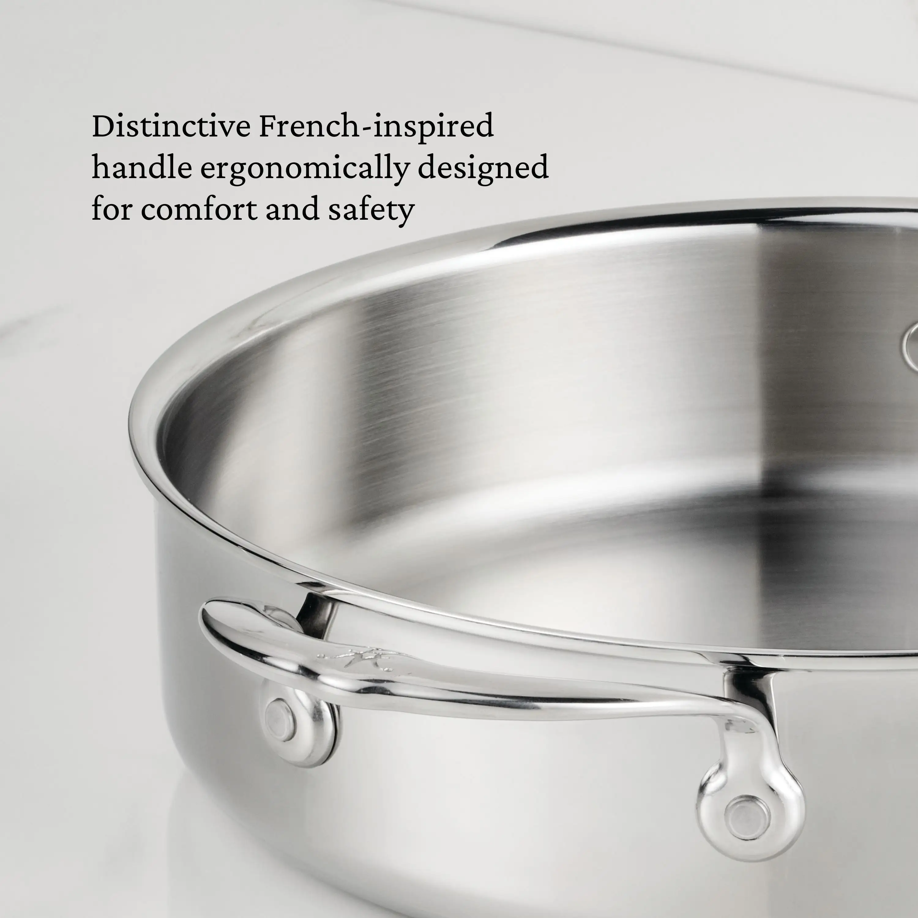 Polished Clad Stainless Steel Braiser with Lid, 3.5-Quart - Image 3