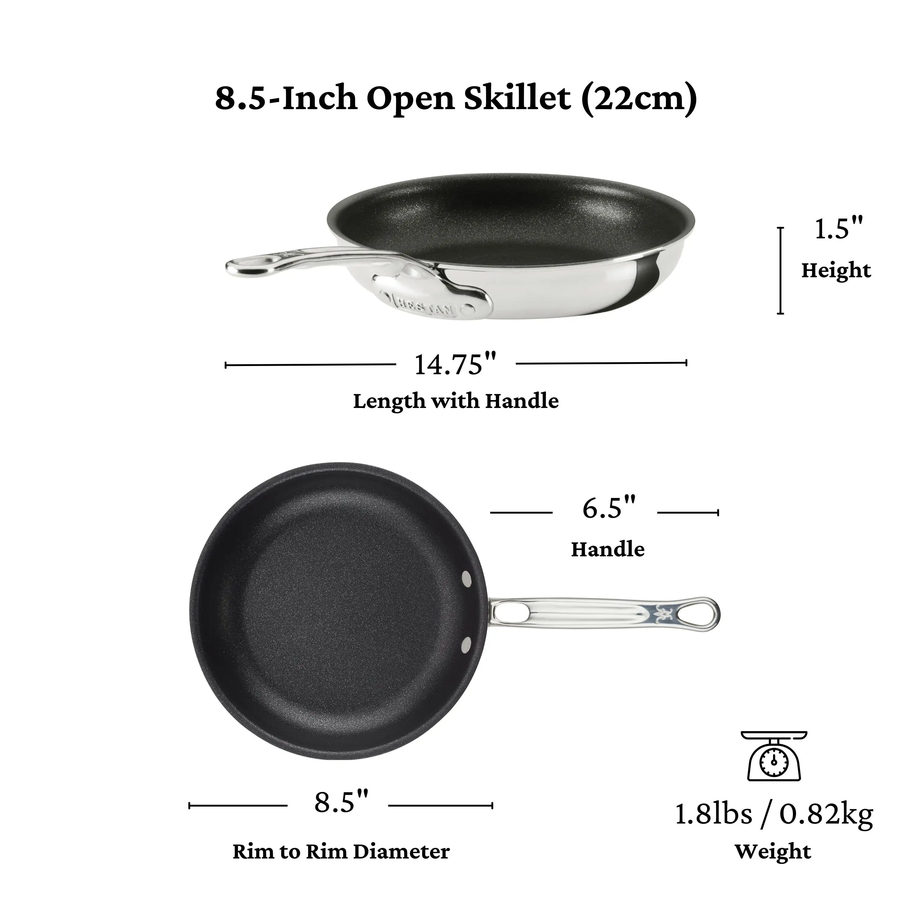 Polished Clad Stainless Steel Skillets with TITUM® Nonstick - Image 15