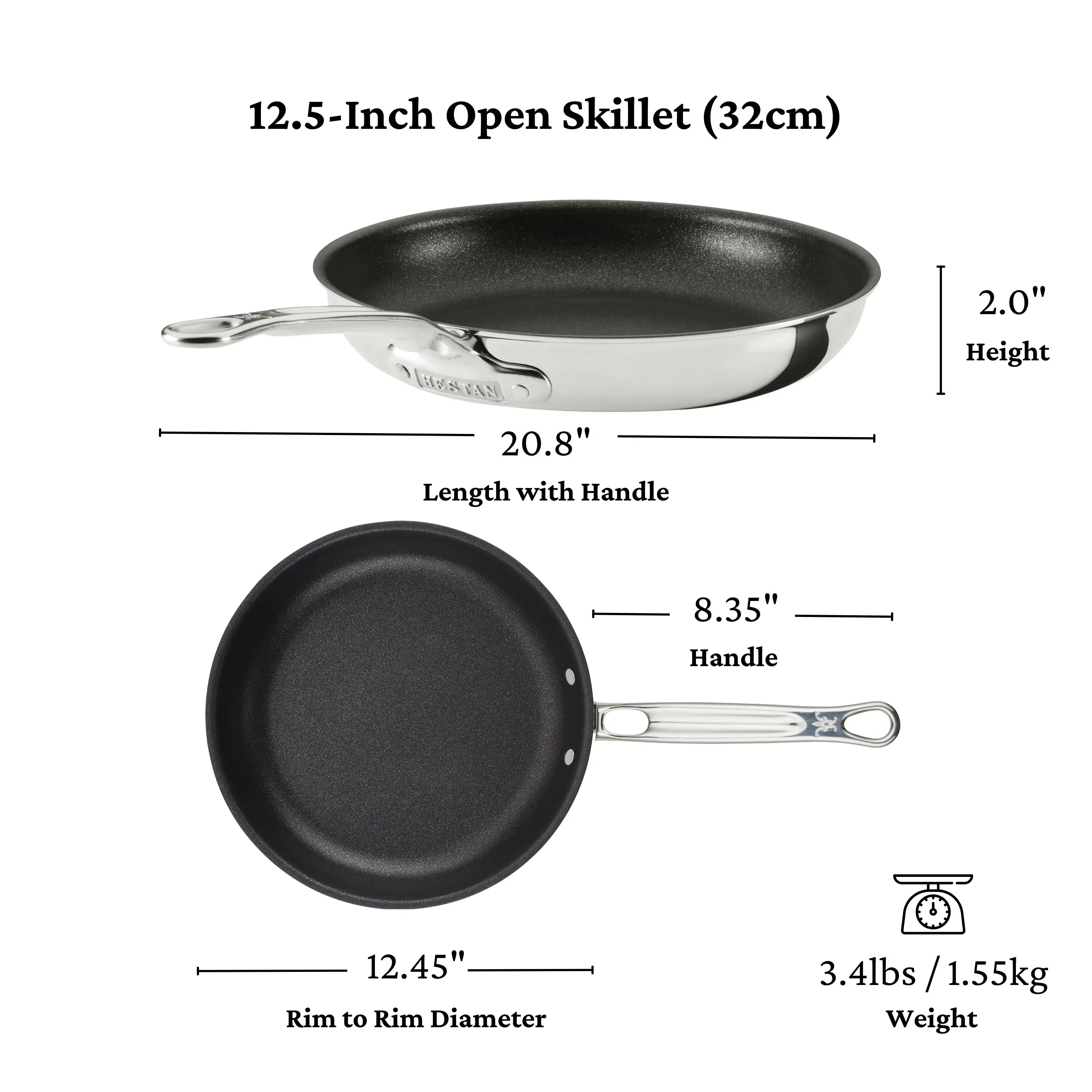 Polished Clad Stainless Steel Skillets with TITUM® Nonstick - Image 17