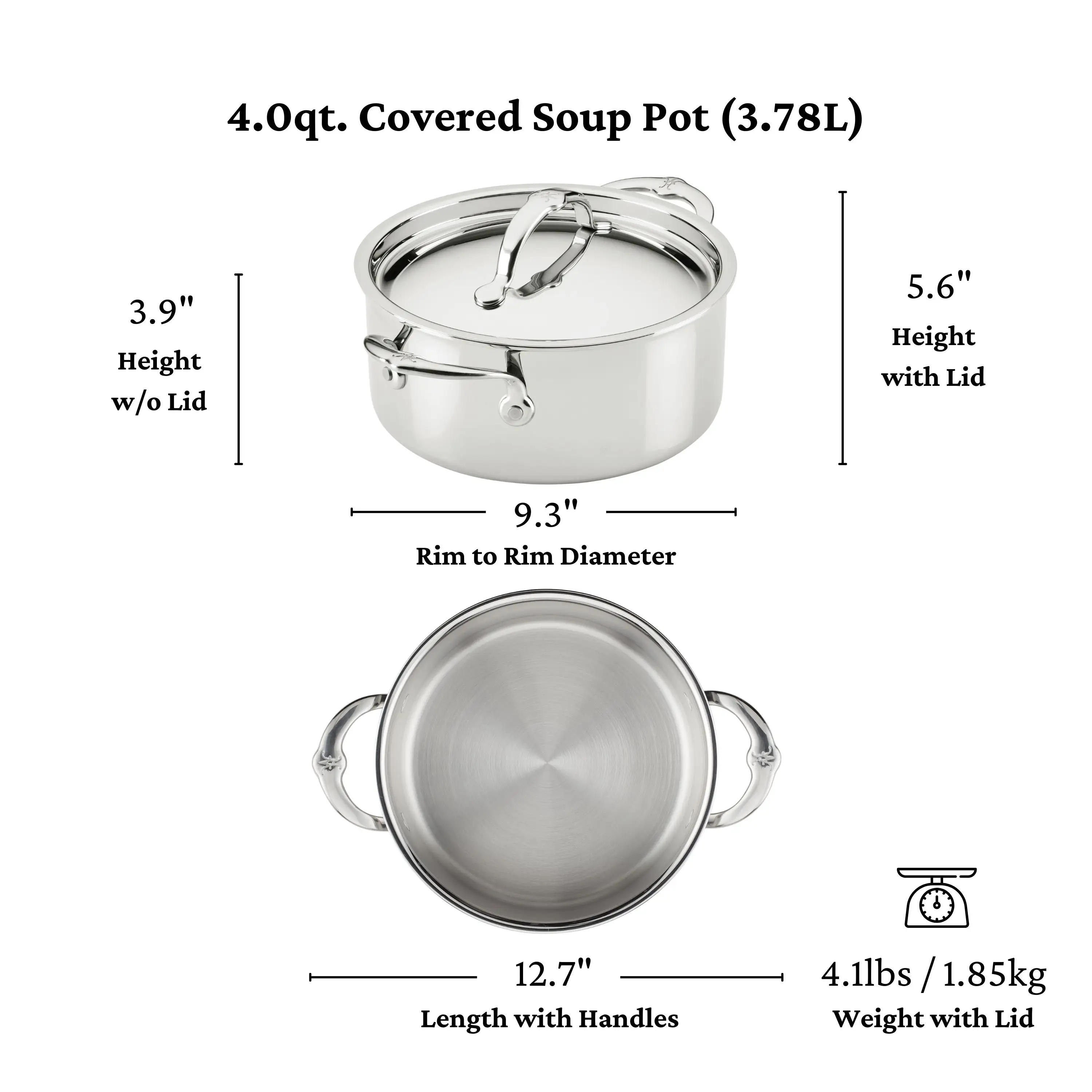 Polished Clad Stainless Steel Soup Pot with Lid - Image 12