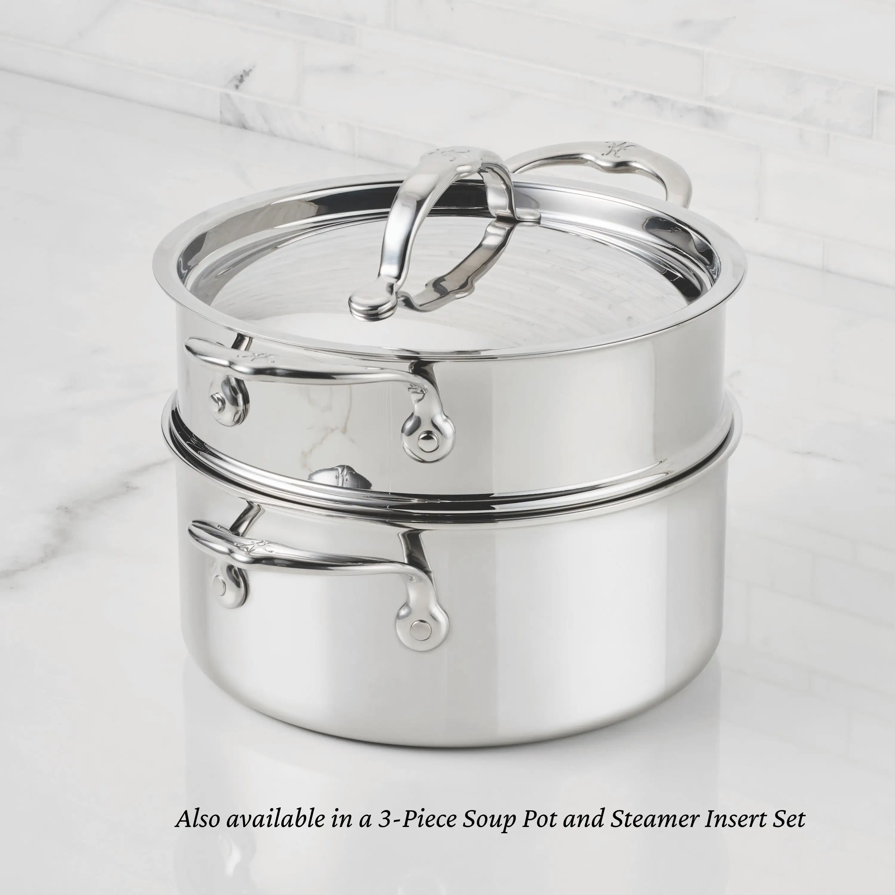 Polished Clad Stainless Steel Soup Pot with Lid - Image 5
