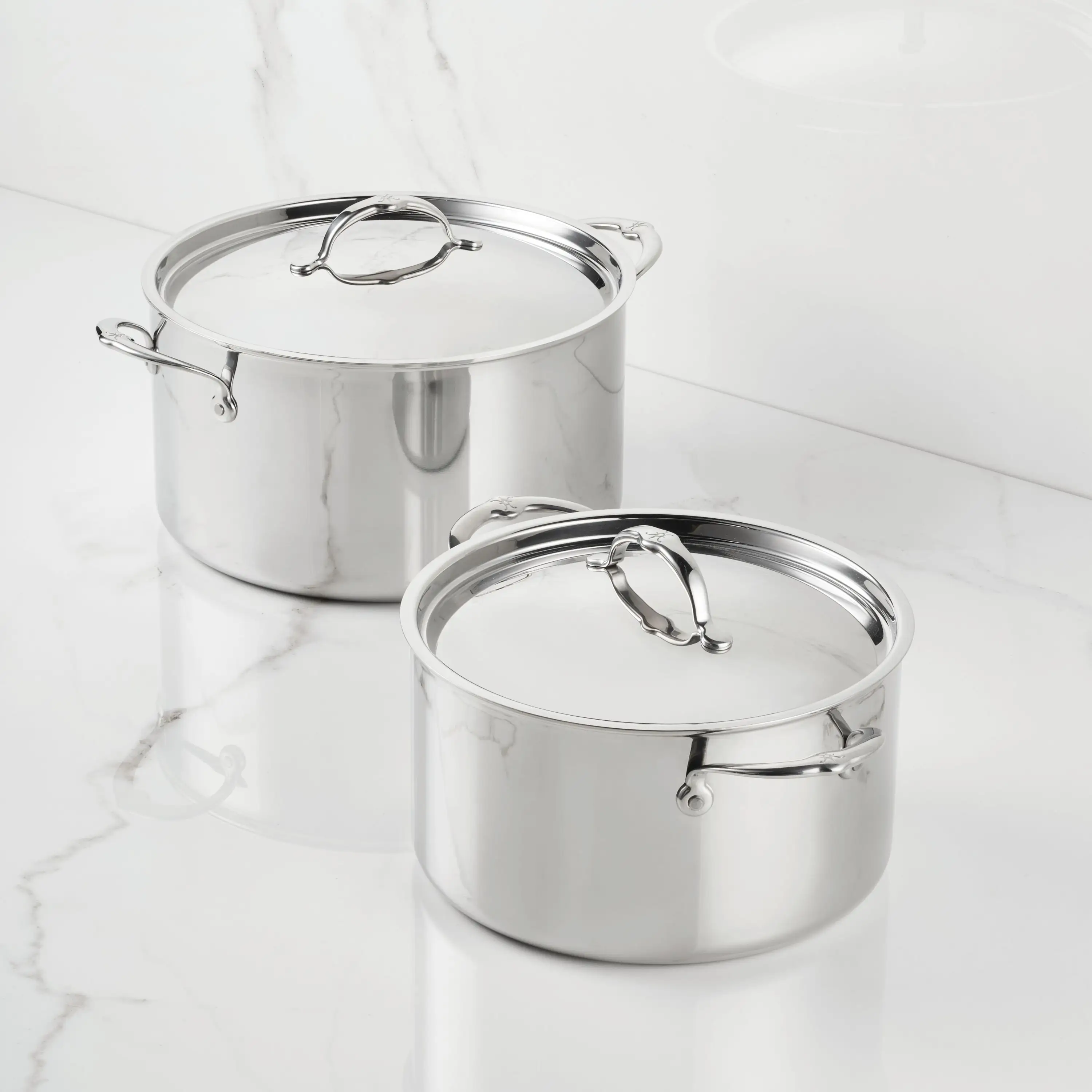 Polished Clad Stainless Steel Stockpot with Lid