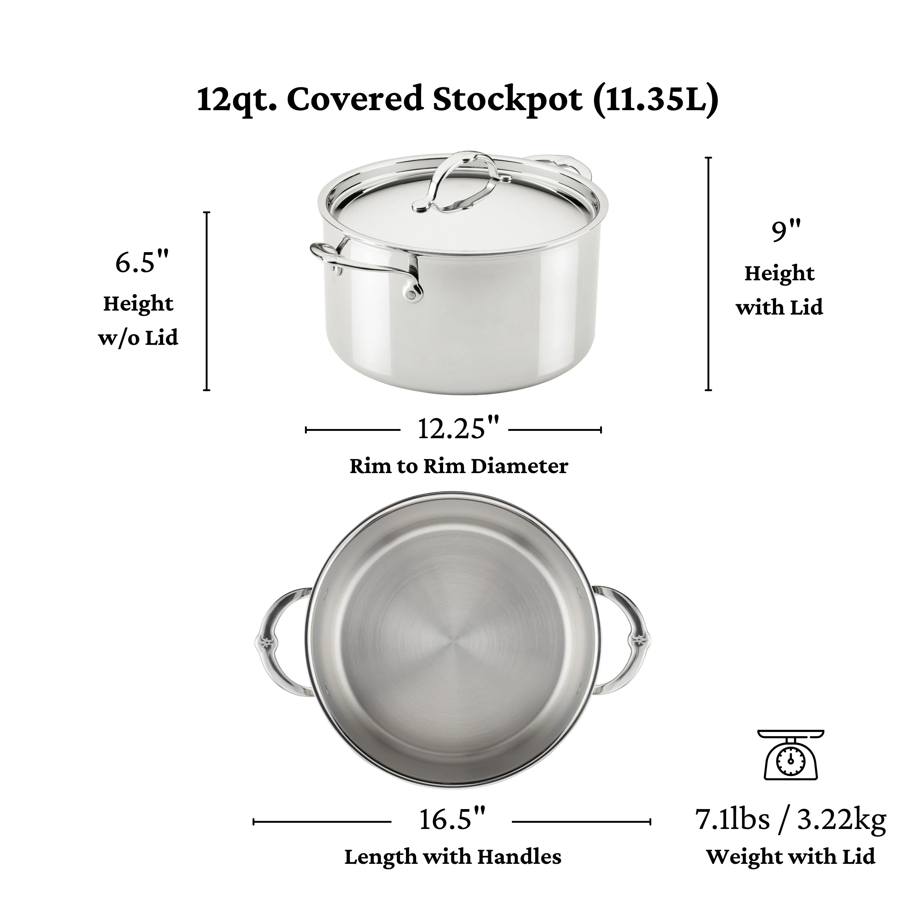 Polished Clad Stainless Steel Stockpot with Lid - Image 10