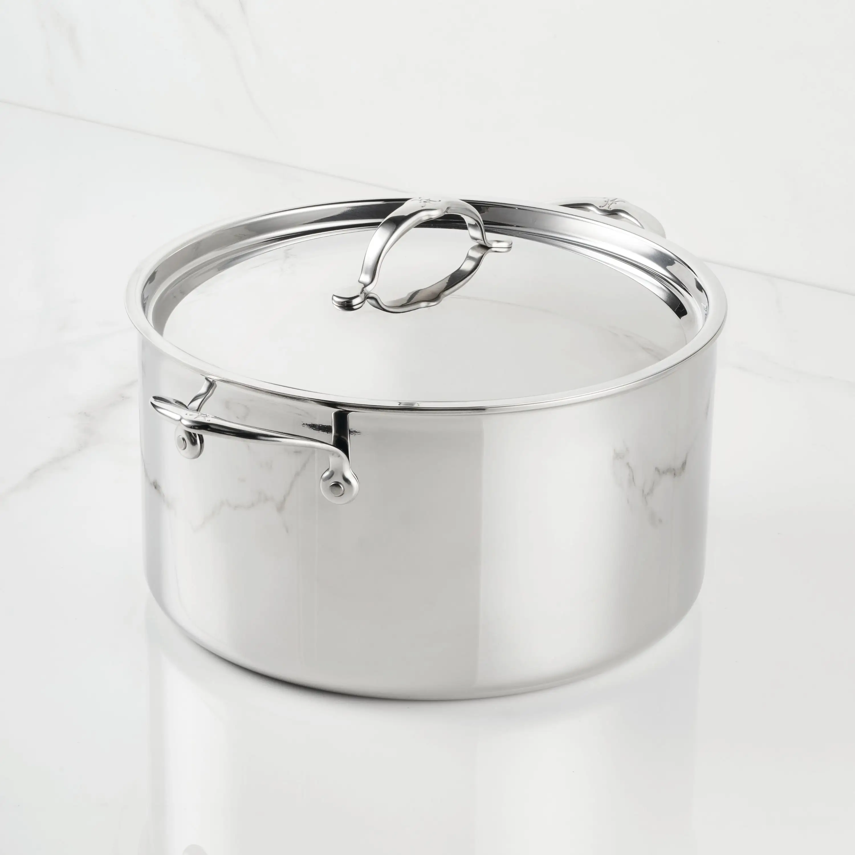 Polished Clad Stainless Steel Stockpot with Lid - Image 4