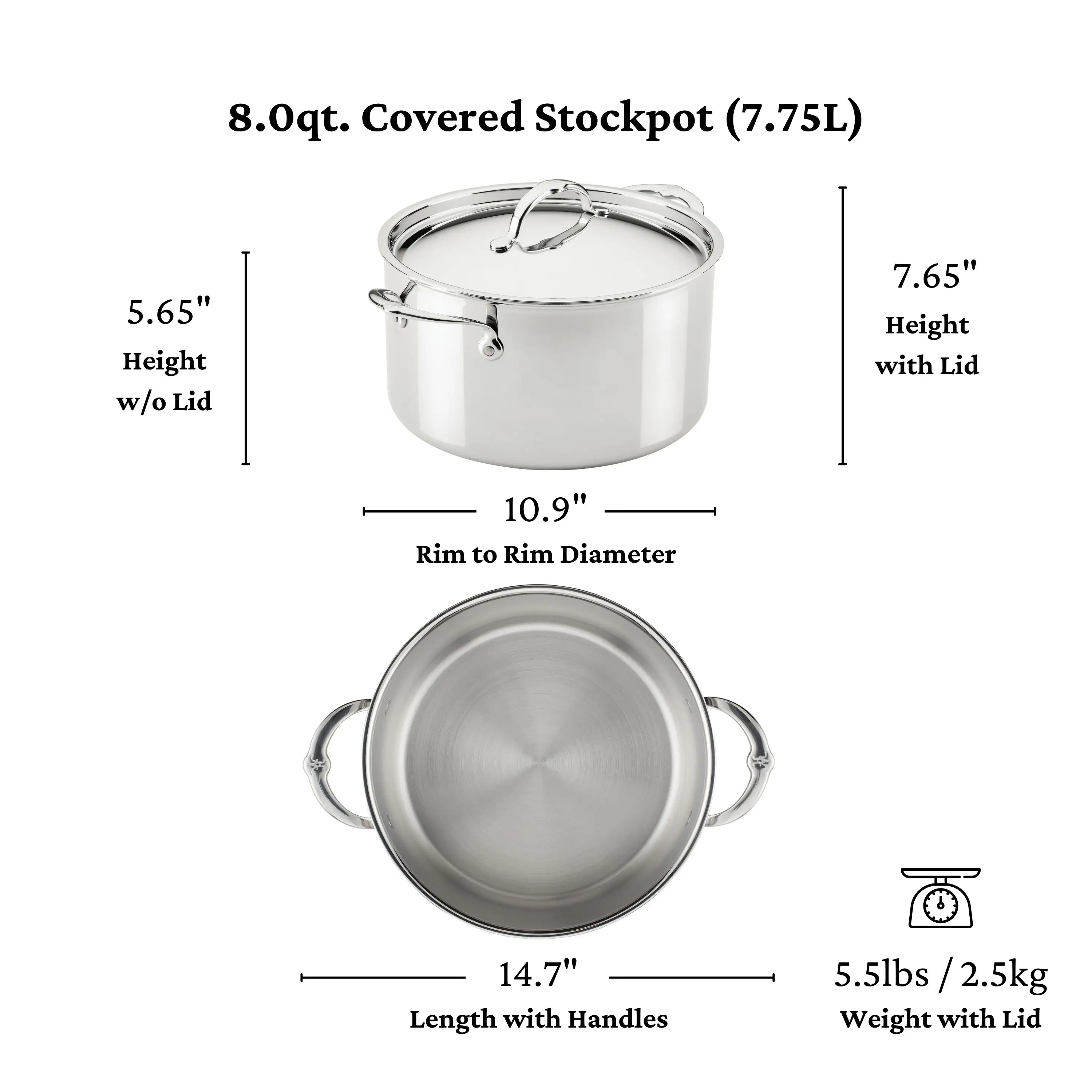Polished Clad Stainless Steel Stockpot with Lid - Image 9