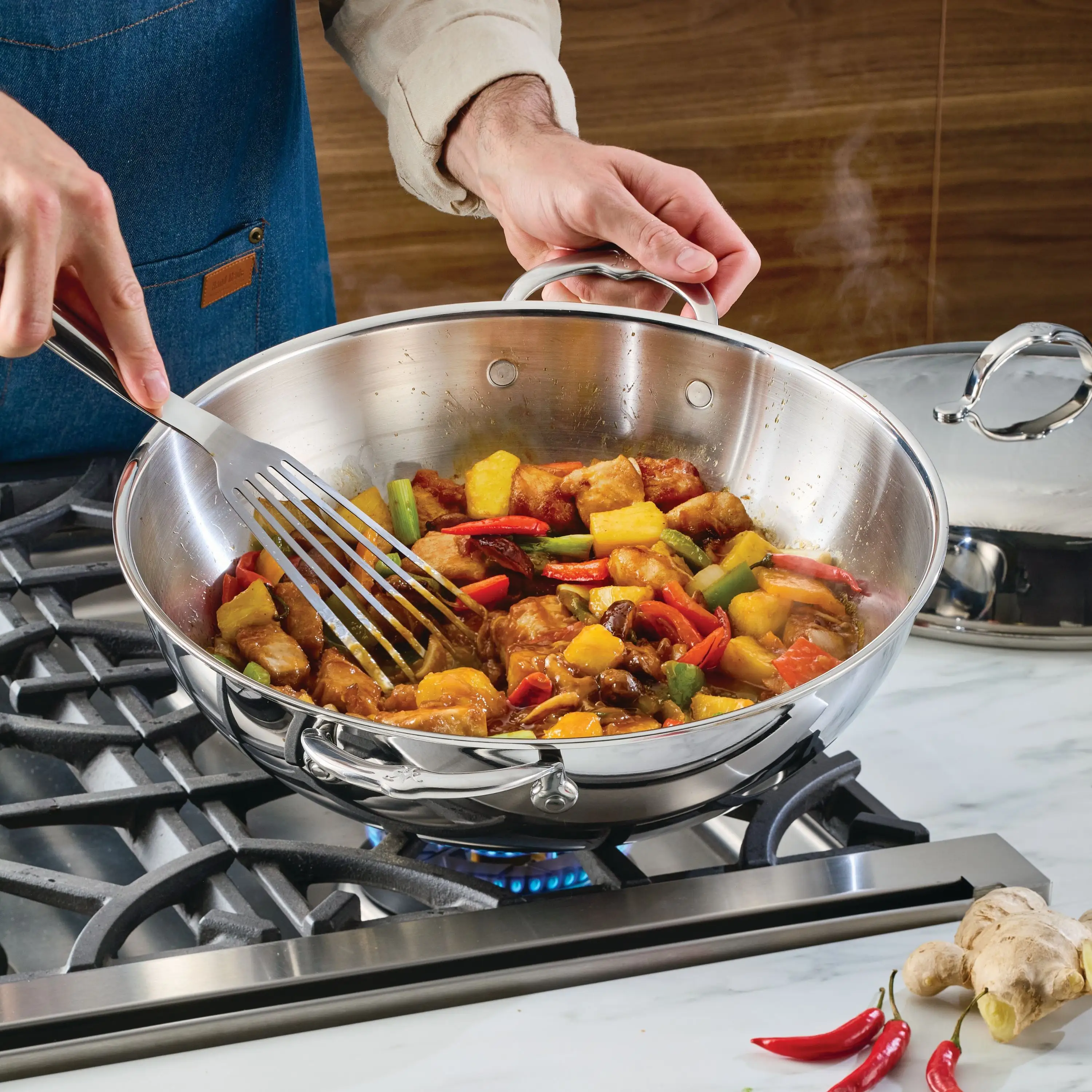 14" Stainless Steel Dome Lid - Image 3