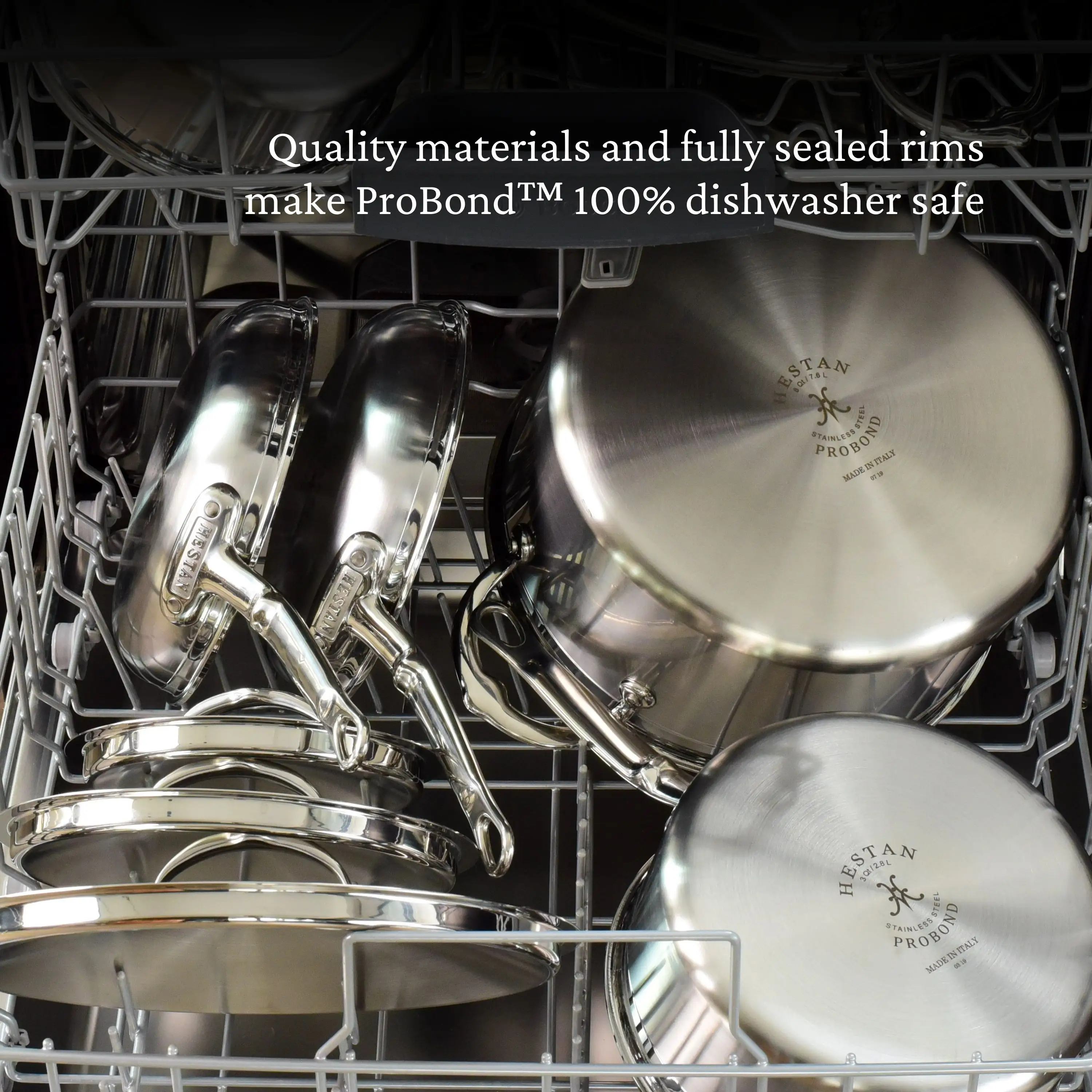 Brushed Clad Stainless Steel TITUM® Nonstick Sauté Pan with Lid, 3.5-Quart - Image 4
