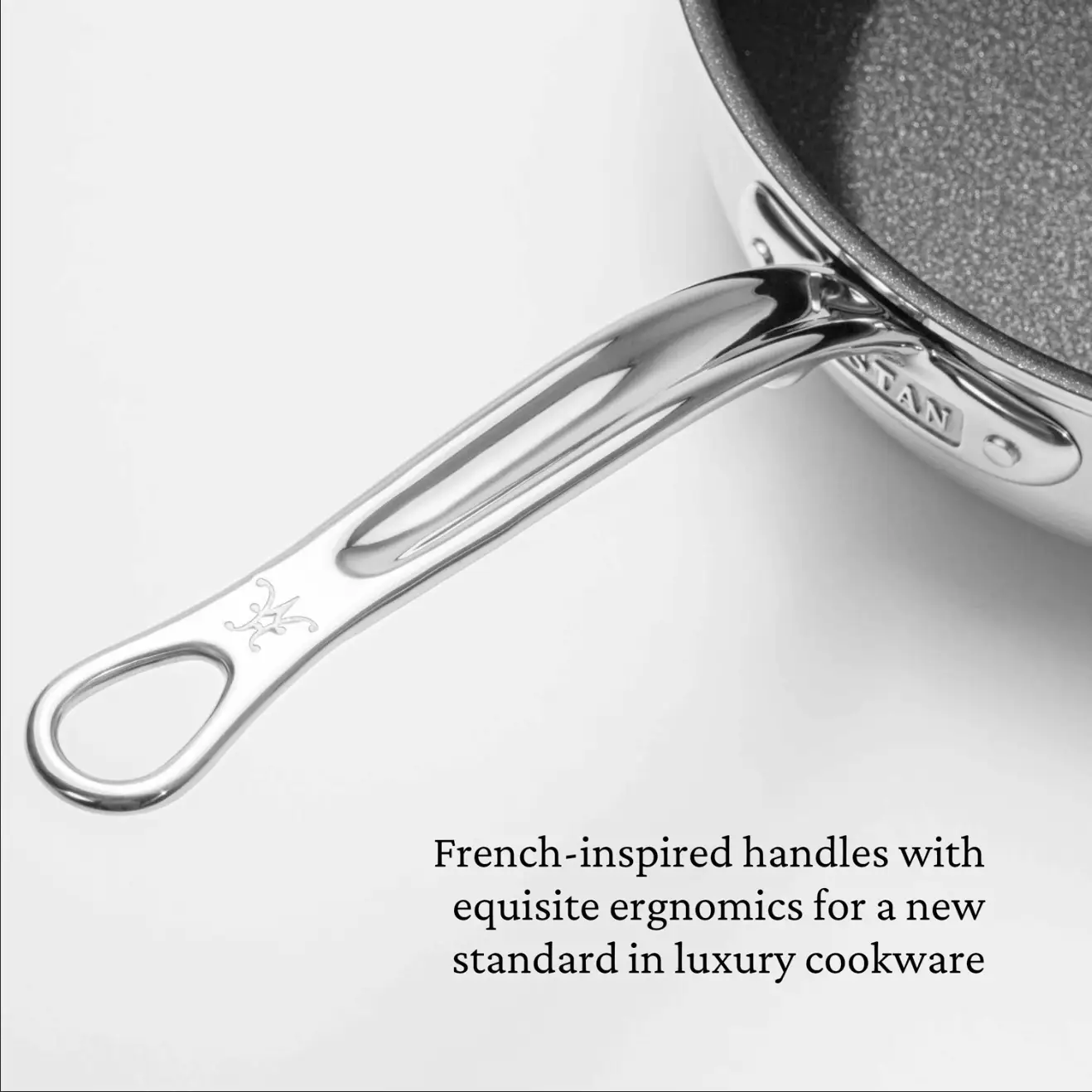 Brushed Clad Stainless Steel TITUM® Nonstick Essential Pan with Lid, 3.5-Quart - Image 8