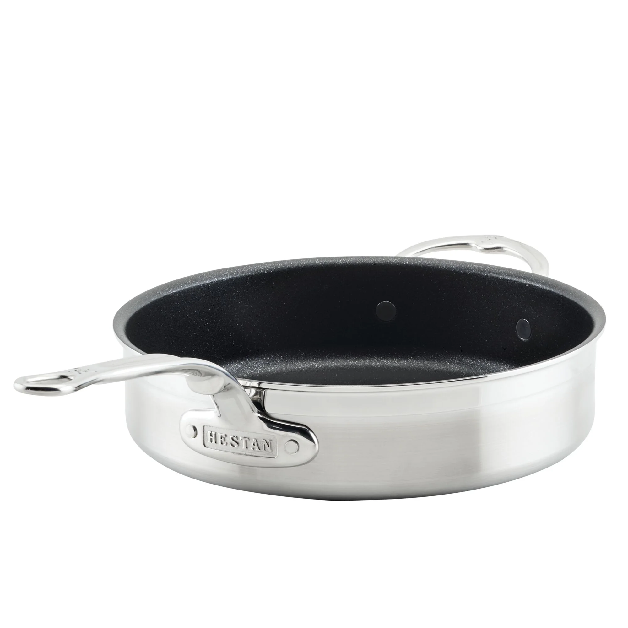 Brushed Clad Stainless Steel TITUM® Nonstick Sauté Pan with Lid, 3.5-Quart - Image 9
