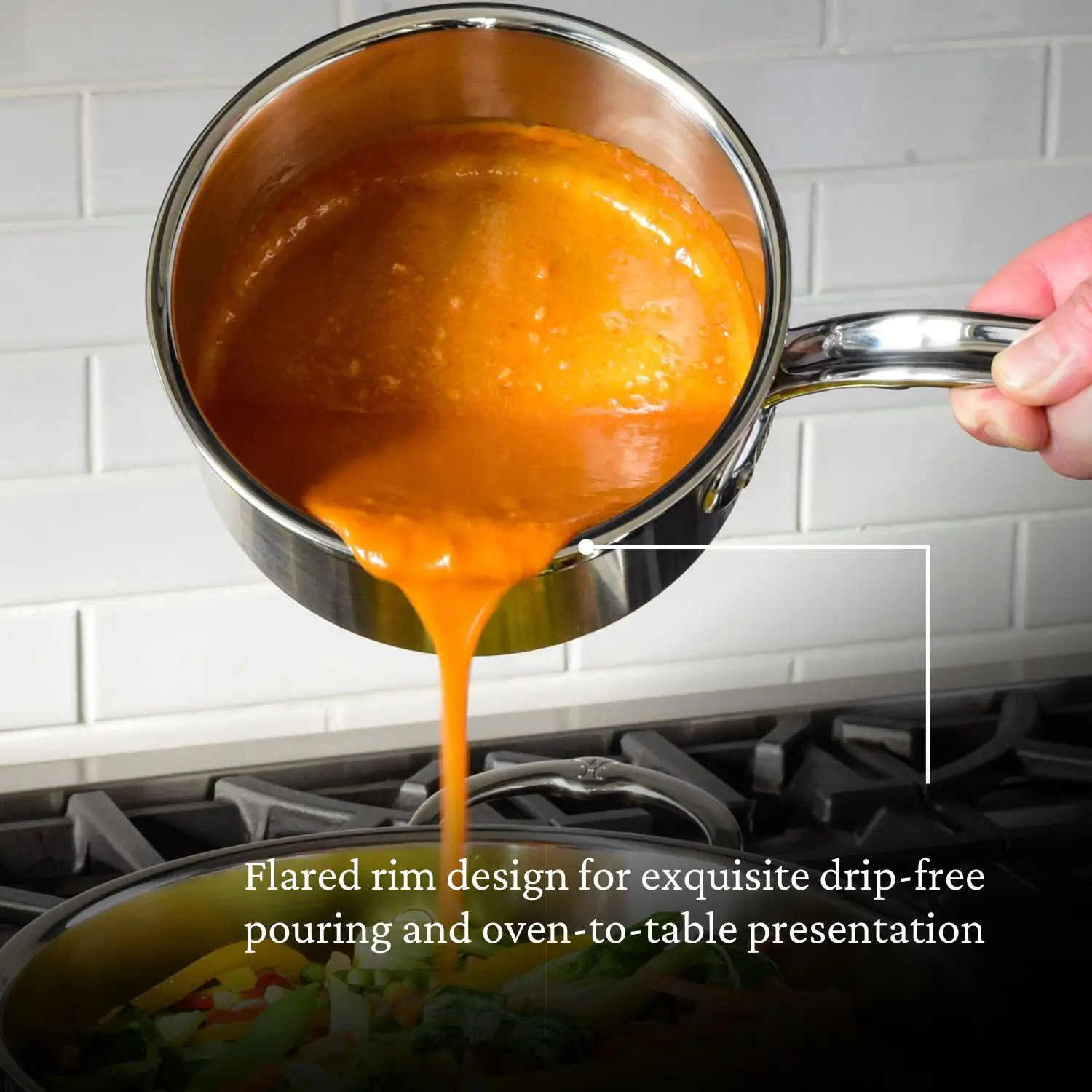 Brushed Clad Stainless Steel Saucepans with Lid - Image 10