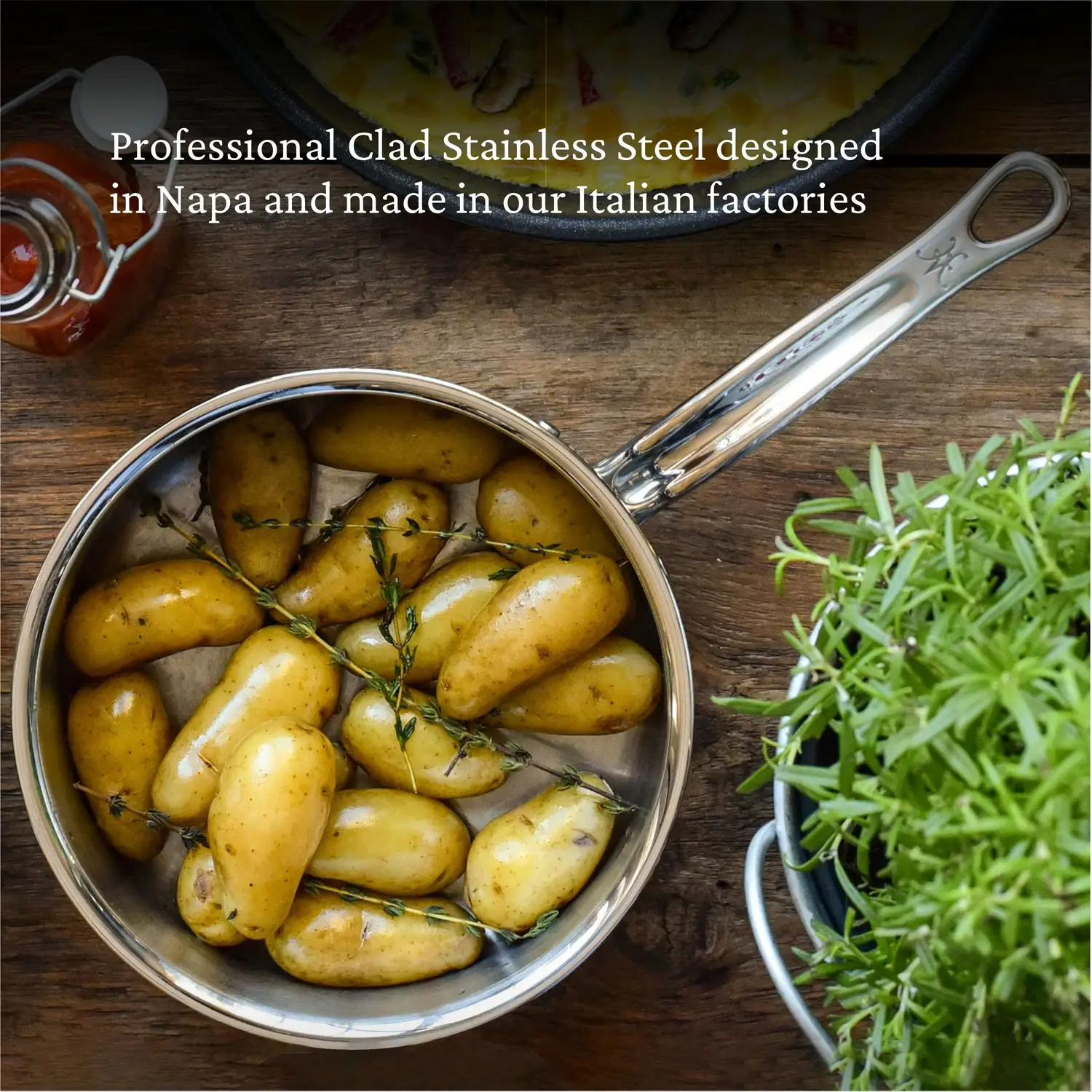 Brushed Clad Stainless Steel Saucepans with Lid - Image 11