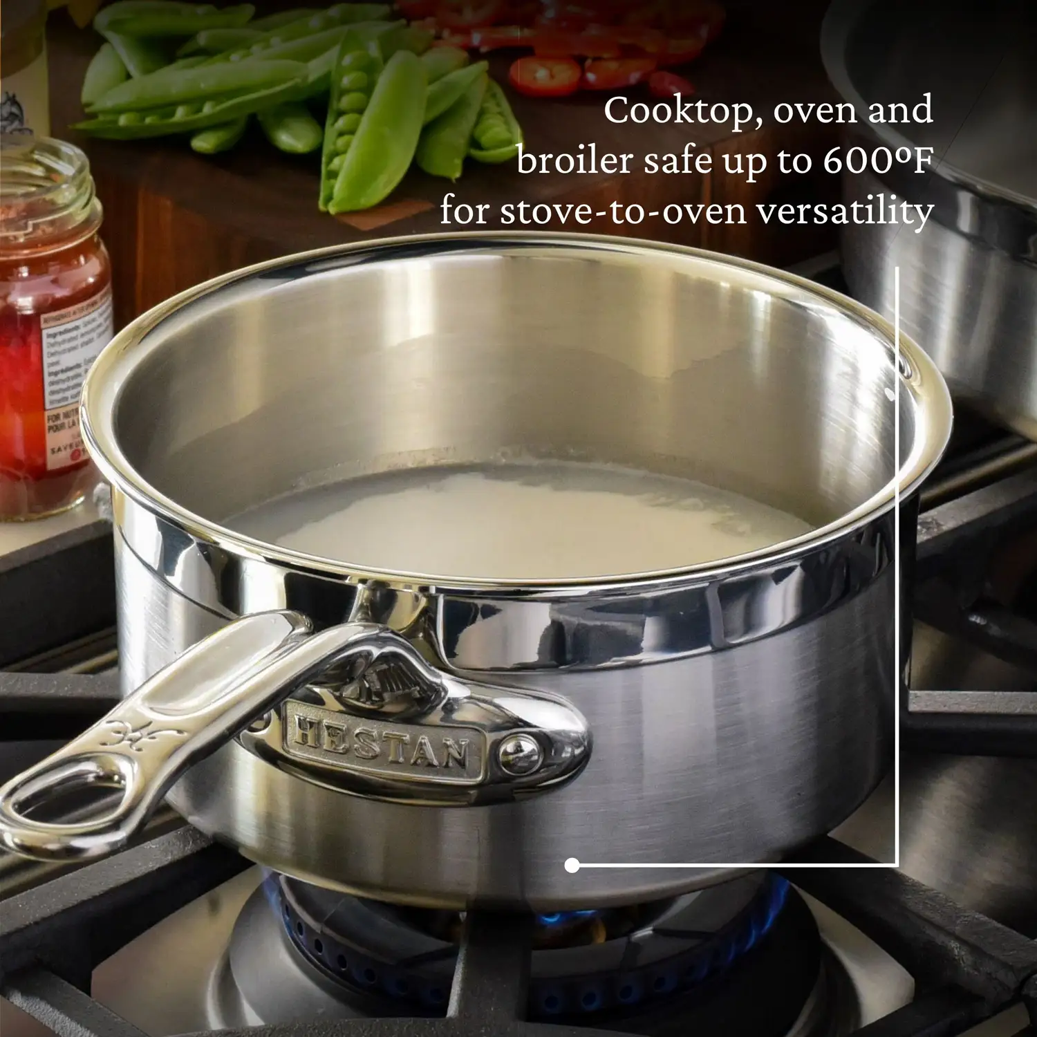 Brushed Clad Stainless Steel Saucepans with Lid - Image 12