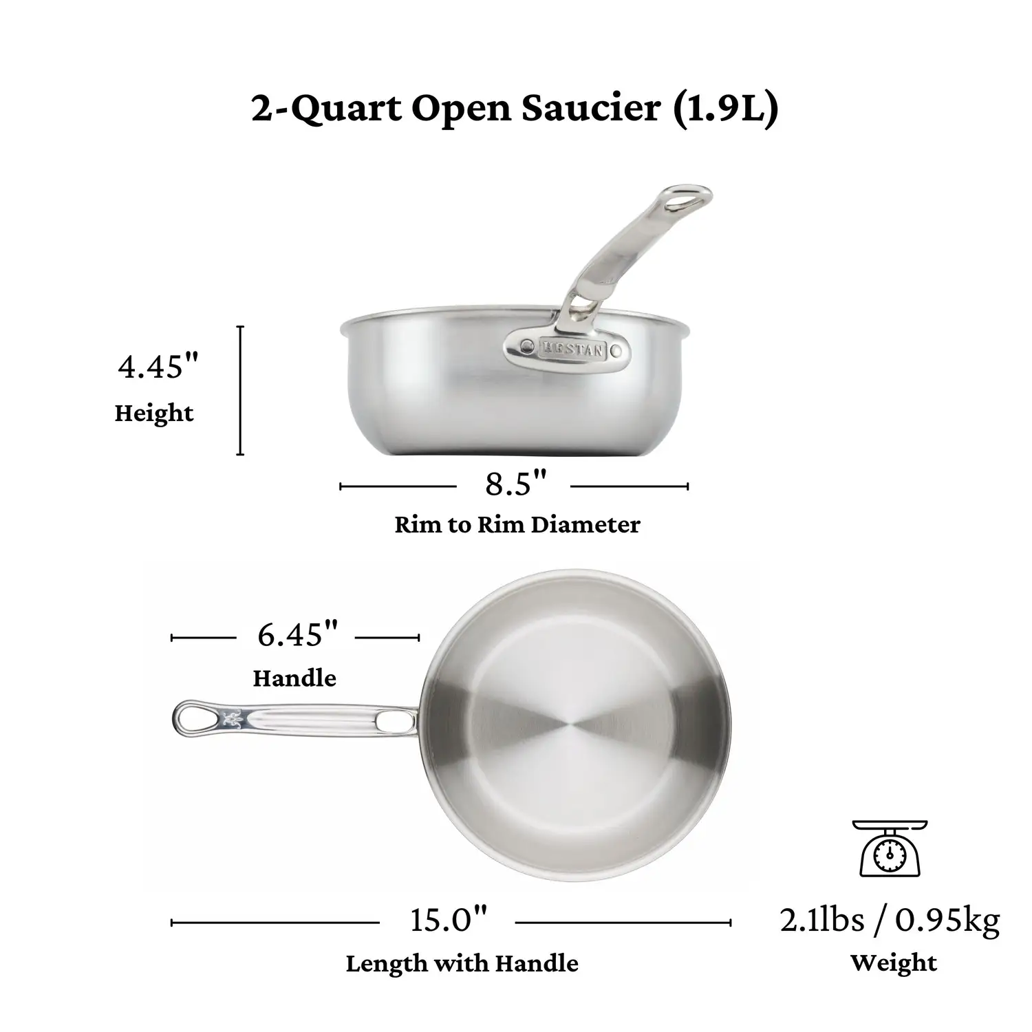 Stainless Steel 2-Quart Saucier - Image 9